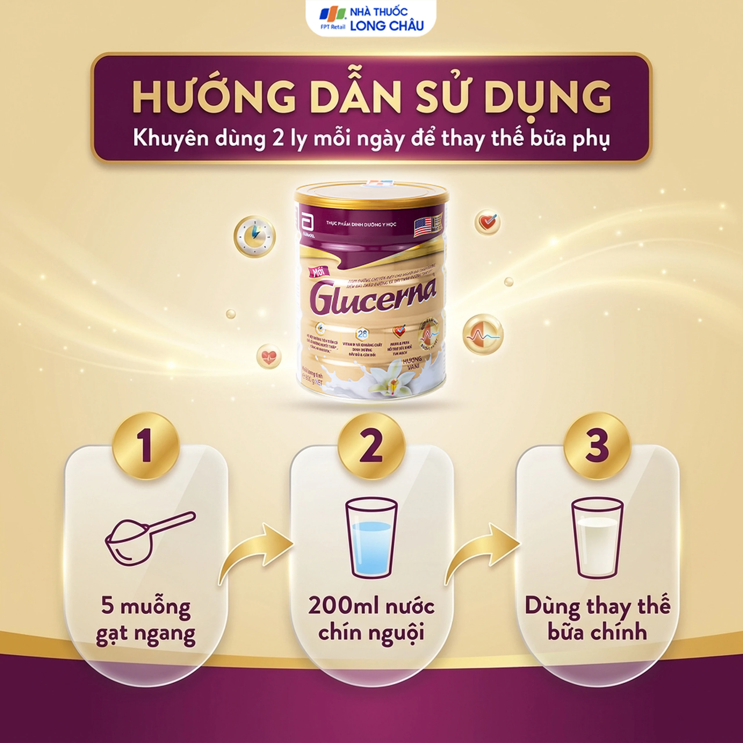 Sữa bổ sung dinh dưỡng đặc biệt cho người đái tháo đường Glucerna Abbott (800g) 5