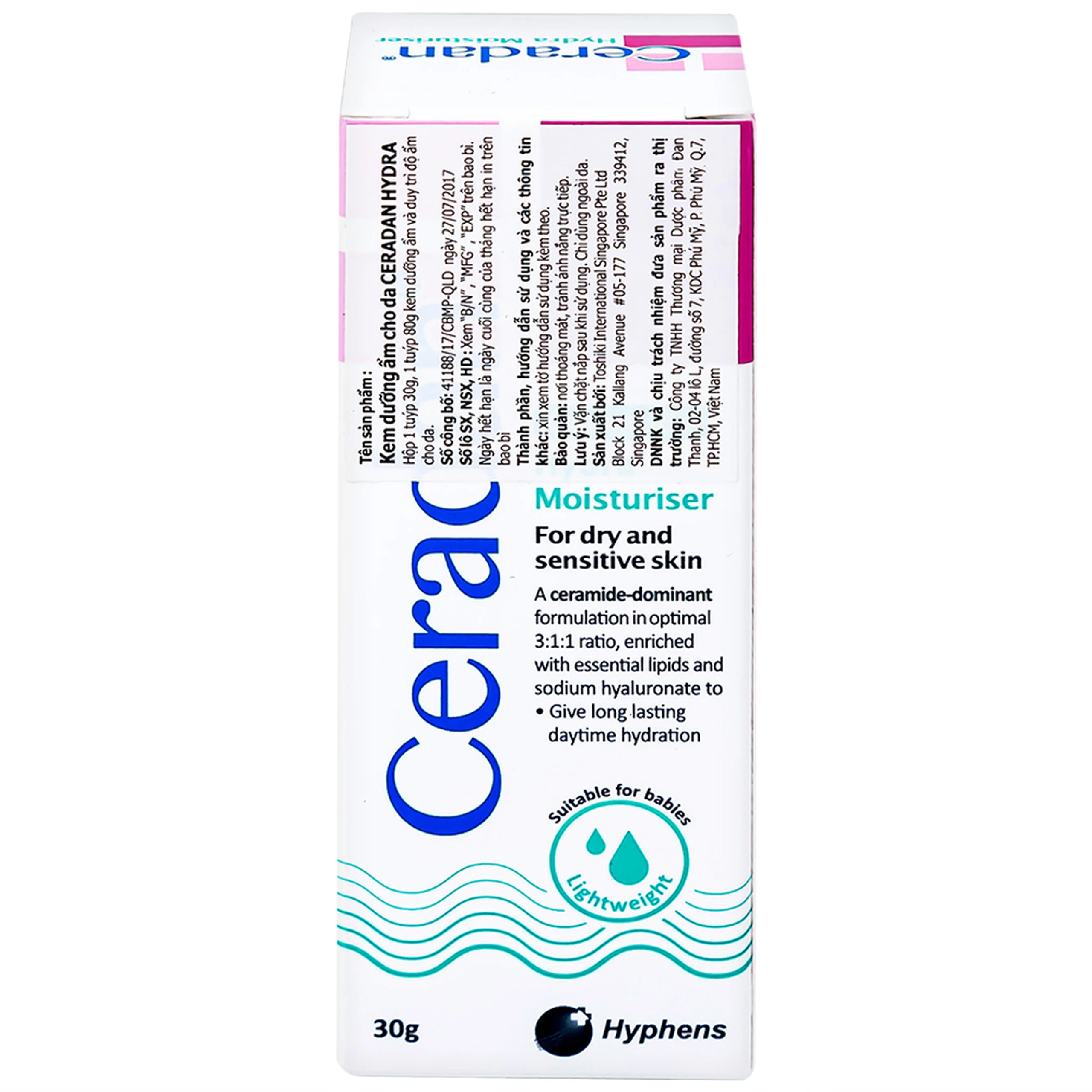 Kem dưỡng ẩm Ceradan Ceramide Hydra Moisturiser làm dịu da và phục hồi da bị kích ứng 30g