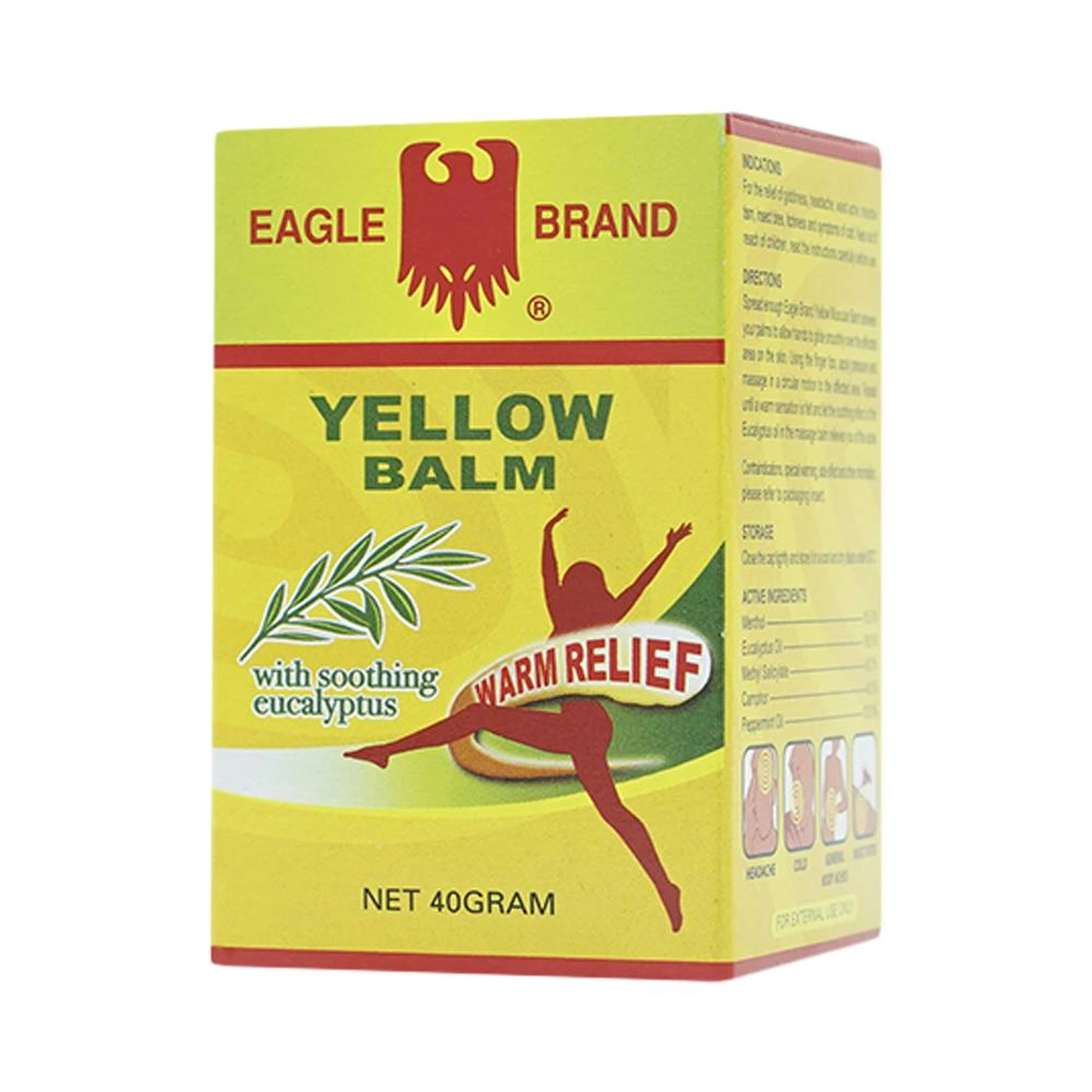 Cao vàng Con Ó Eagle Brand Yellow Balm Borden giảm đau đầu, choáng váng, chóng mặt (12 hộp x 40g)