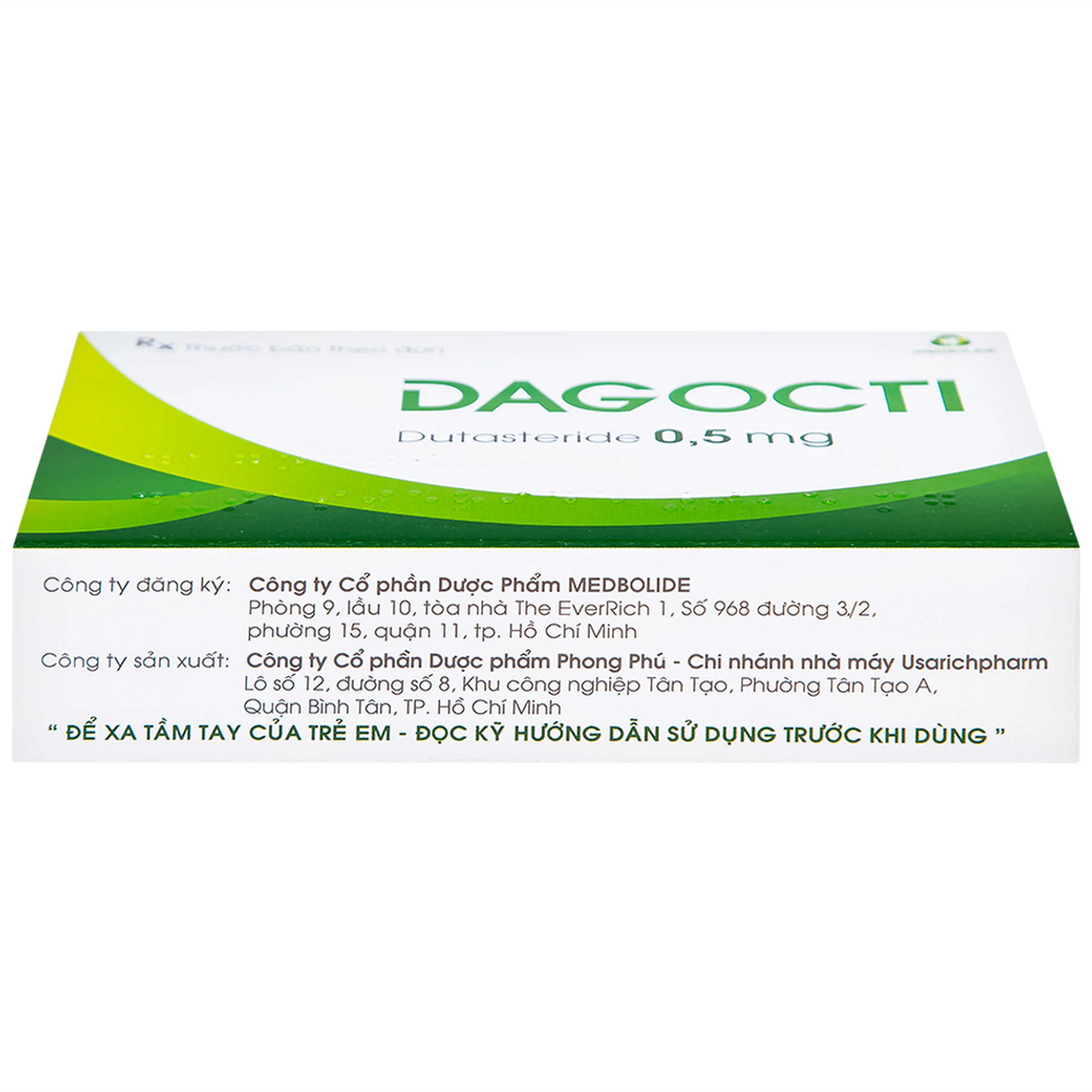 Thuốc Dagocti 0.5mg Medbolide điều trị và phòng ngừa sự tiến triển của bệnh tăng sản lành tính tuyến tiền liệt  (30 viên)