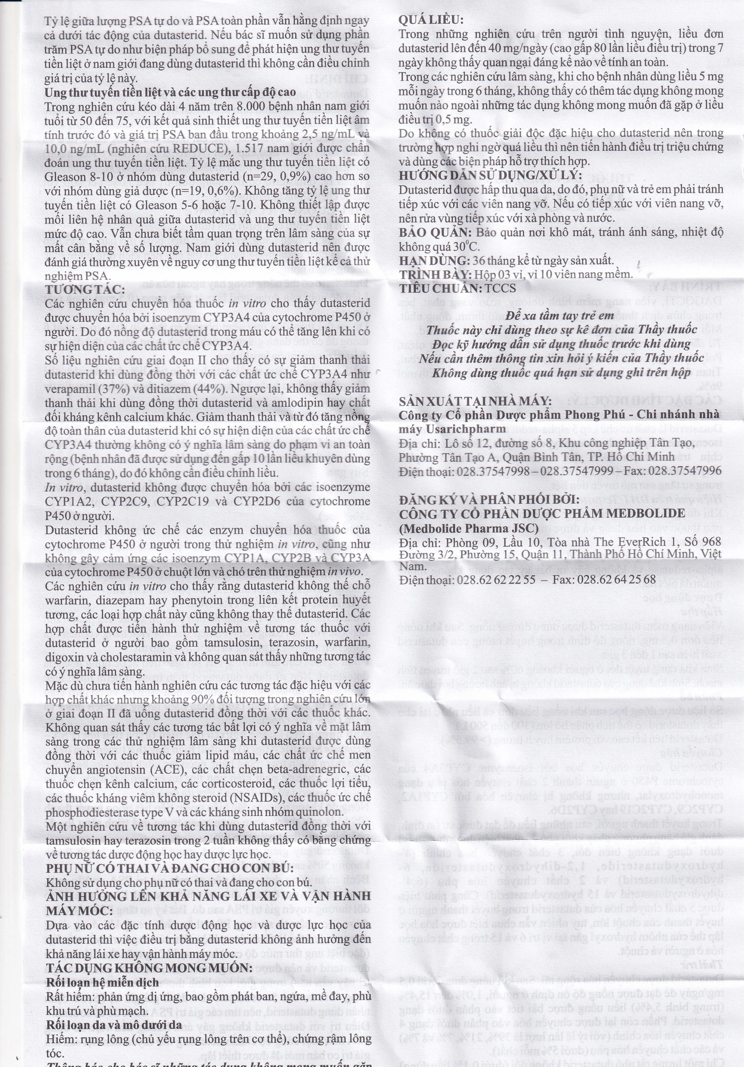 Thuốc Dagocti 0.5mg Medbolide điều trị và phòng ngừa sự tiến triển của bệnh tăng sản lành tính tuyến tiền liệt  (30 viên)