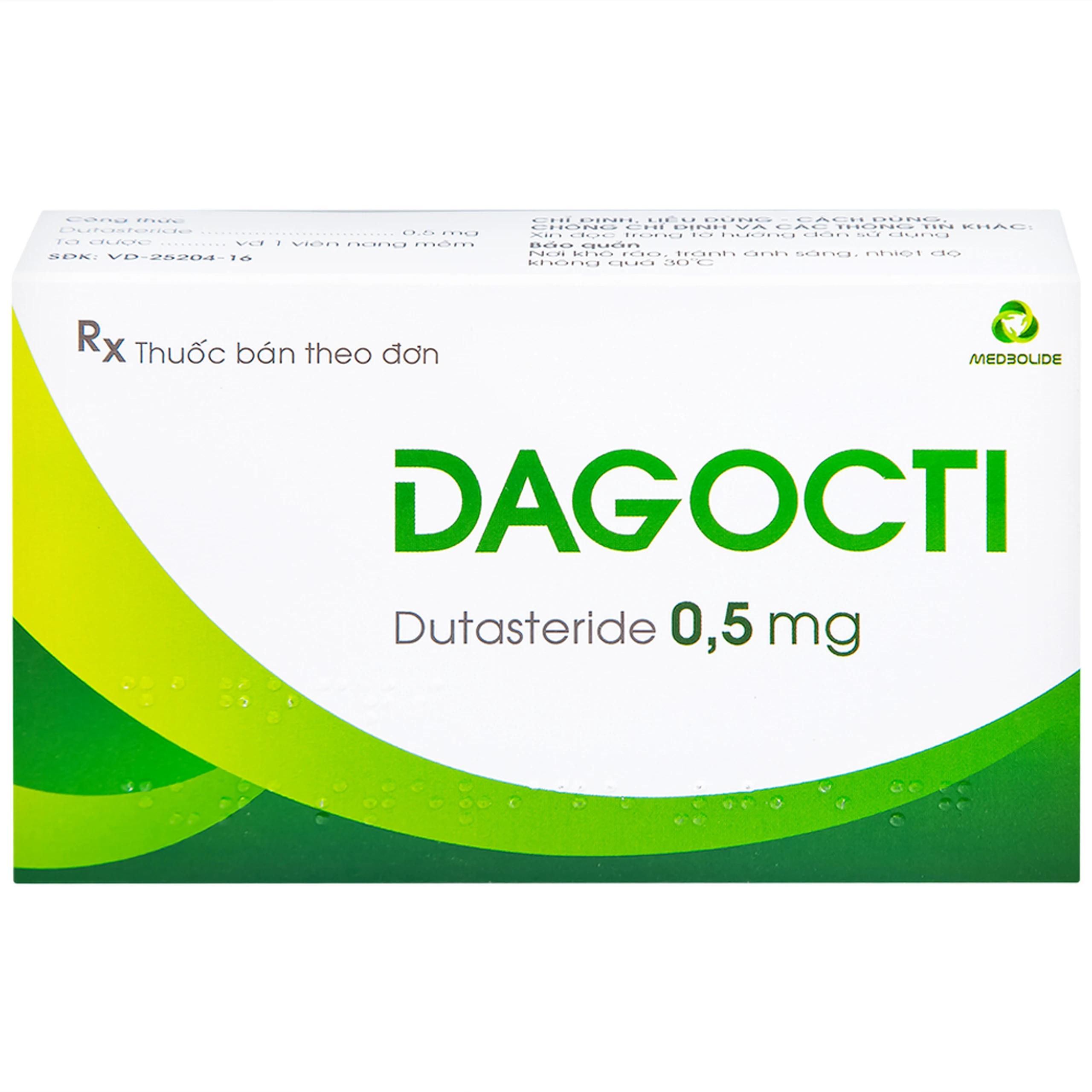 Thuốc Dagocti 0.5mg Medbolide điều trị và phòng ngừa sự tiến triển của bệnh tăng sản lành tính tuyến tiền liệt  (30 viên)