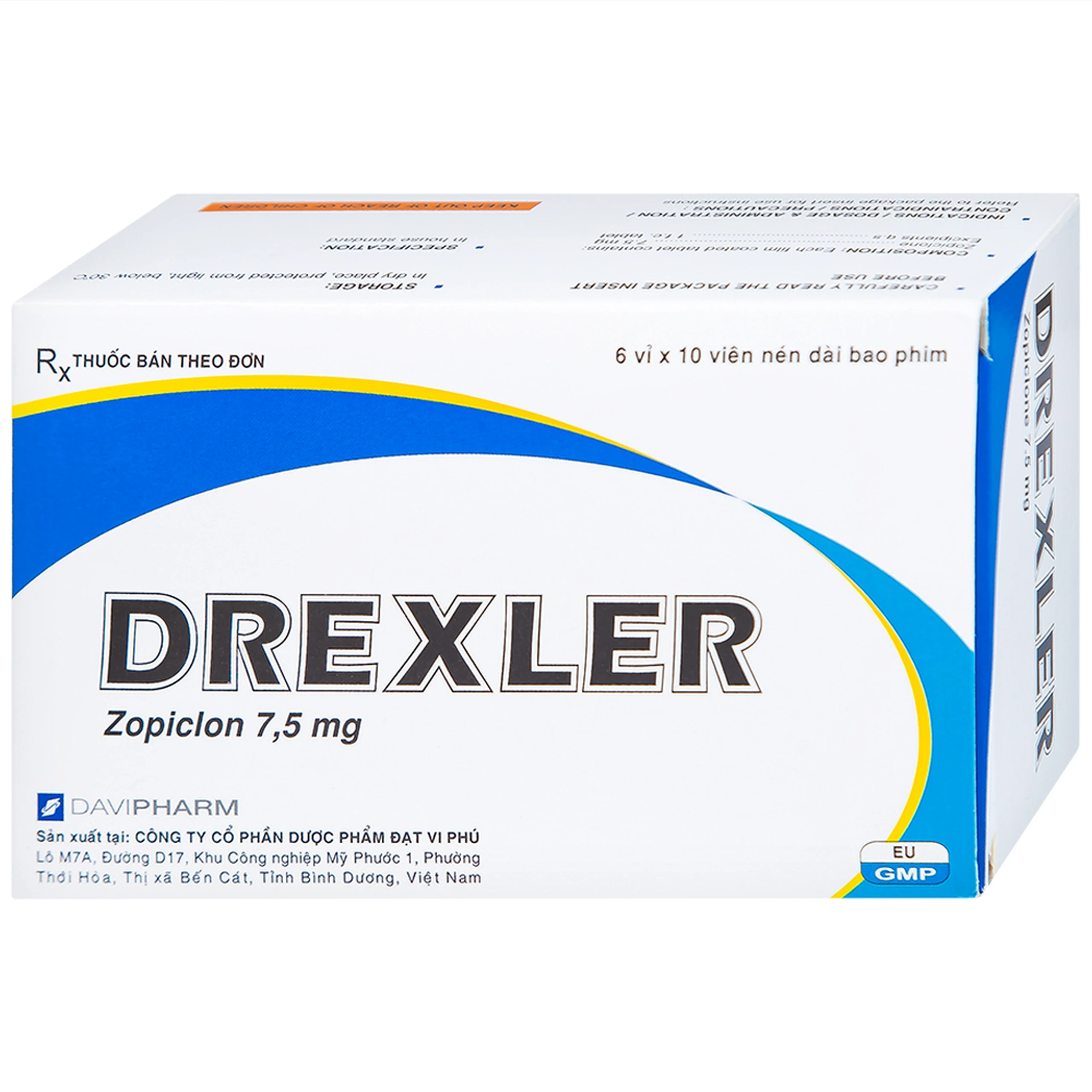 Thuốc Drexler Davipharm điều trị ngắn hạn chứng mất ngủ (60 viên)