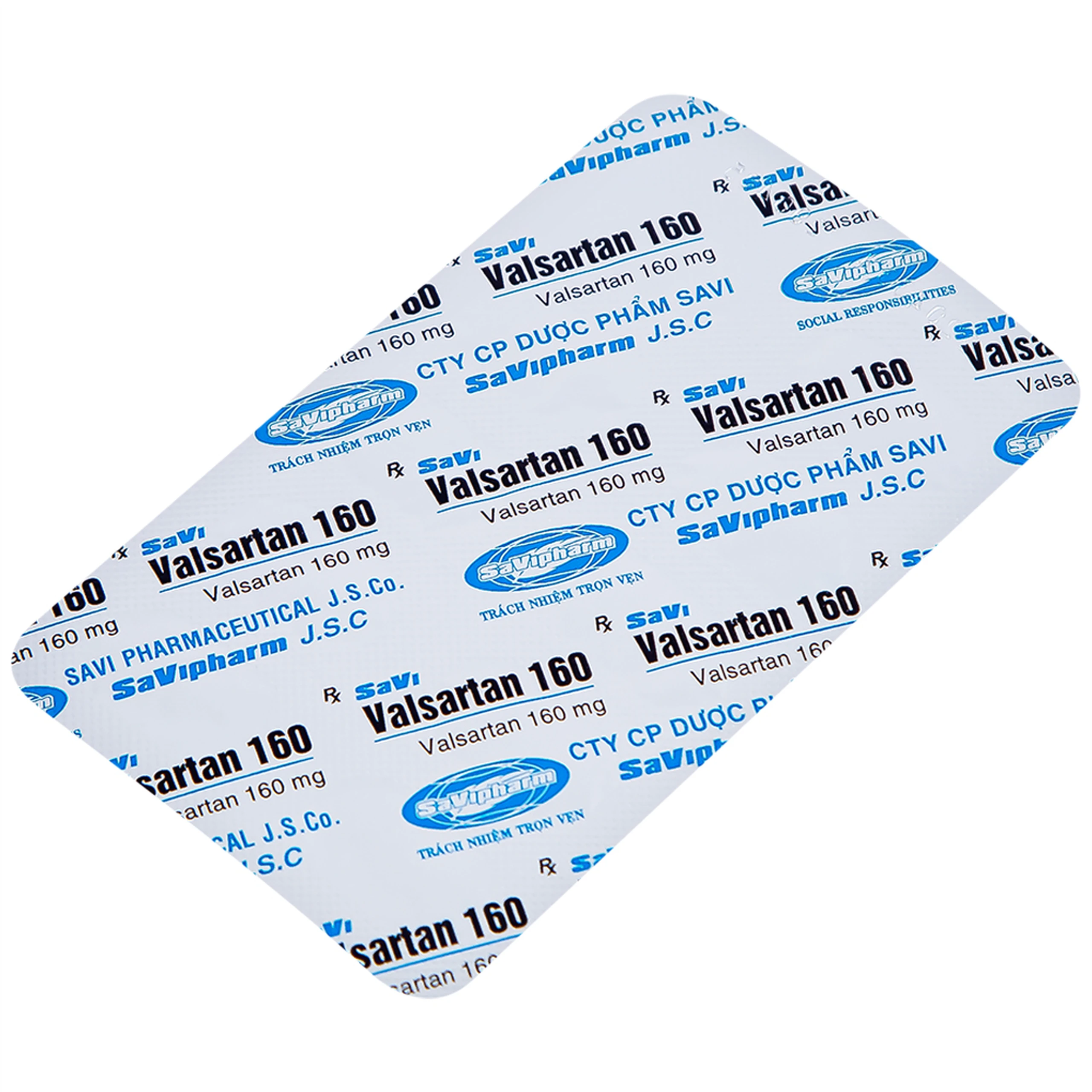 Thuốc Savi Valsartan 160 điều trị tăng huyết áp, nhồi máu cơ tim (3 vỉ x 10 viên)