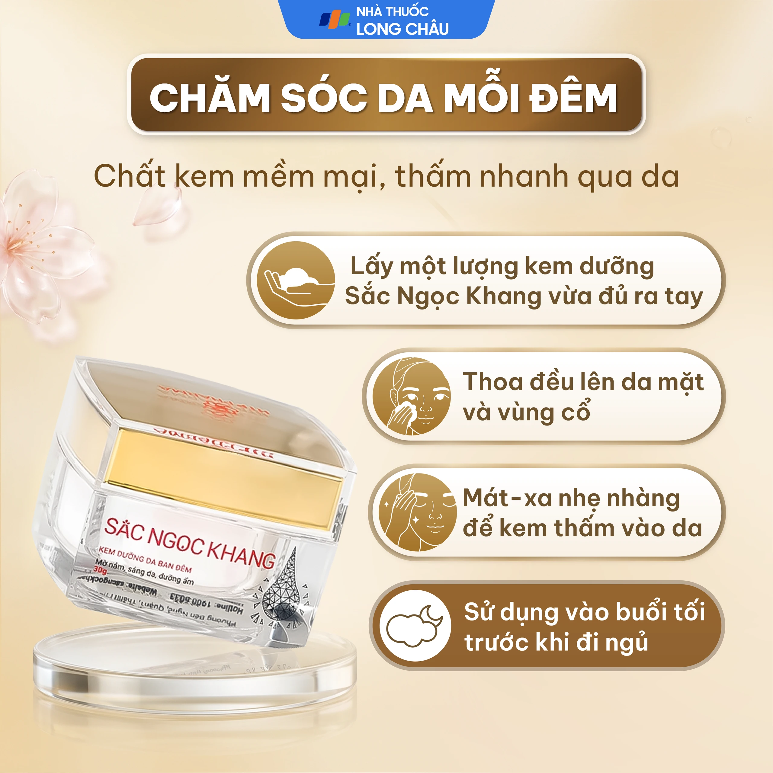 Kem bôi dưỡng da ban đêm Sắc Ngọc Khang 30g 5