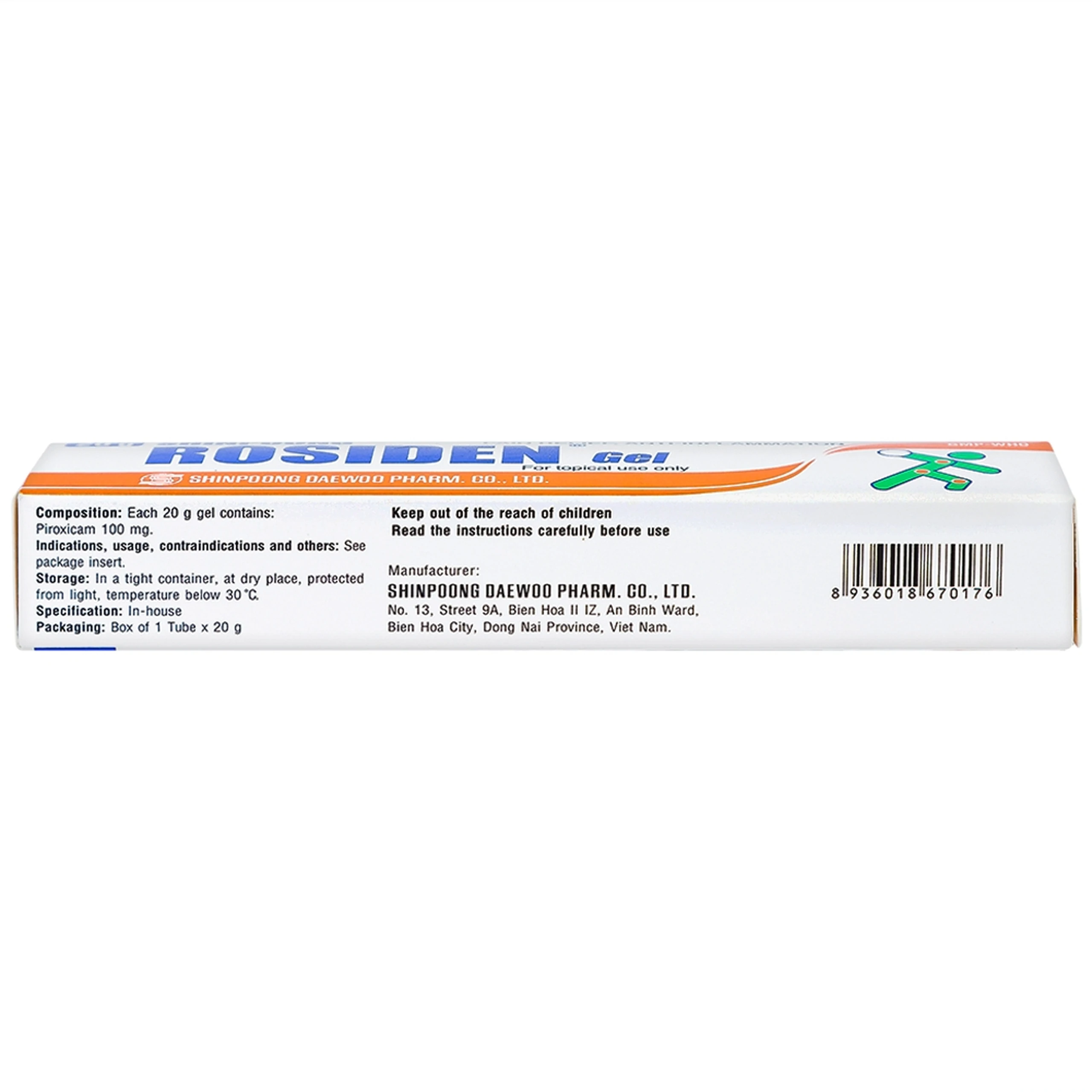 Gel Rosiden Deawoo giảm đau và kháng viêm (20g)