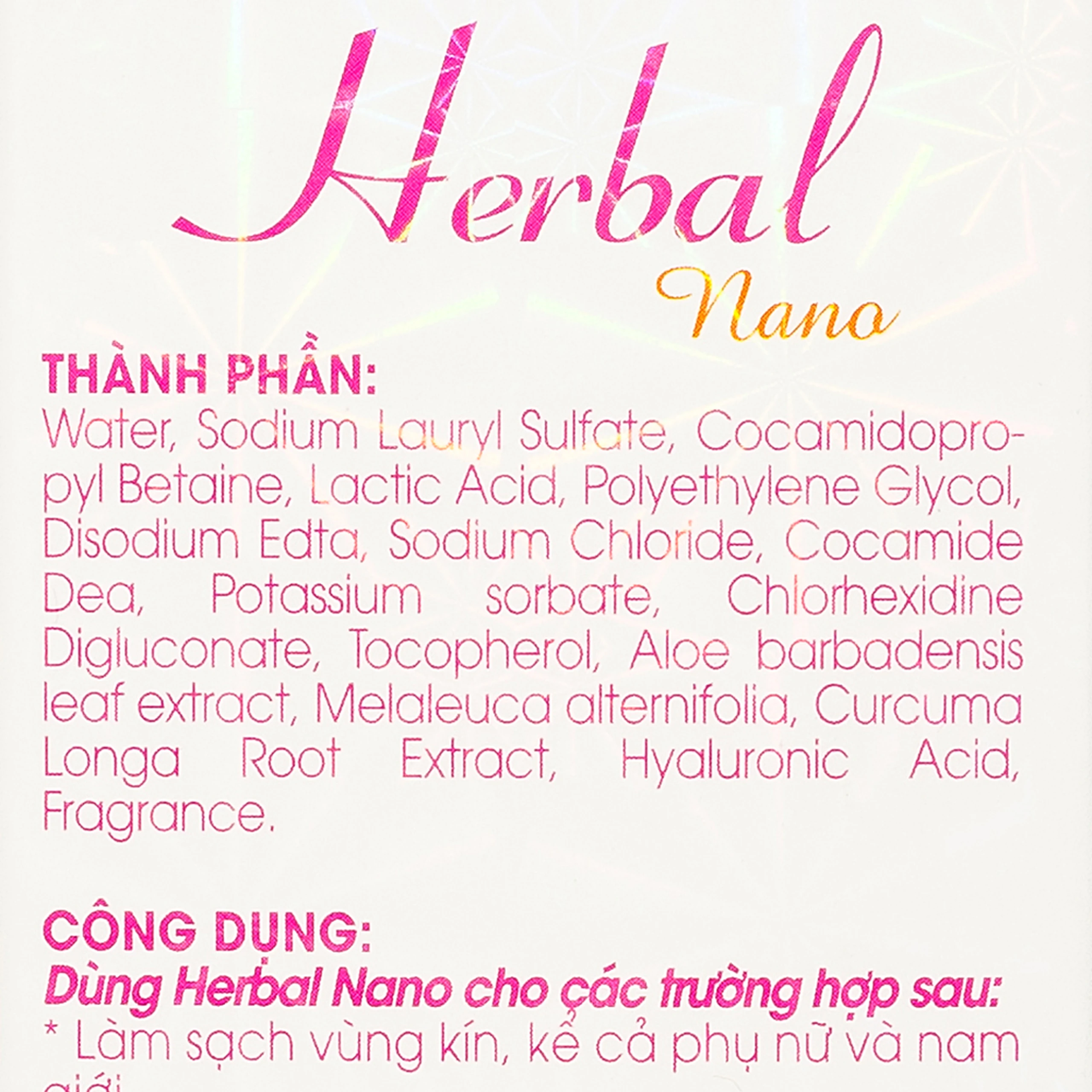 Gel vệ sinh phụ nữ Herbal Nano Vinapharma giúp vệ sinh, khử mùi, bảo vệ vùng kín (105g)