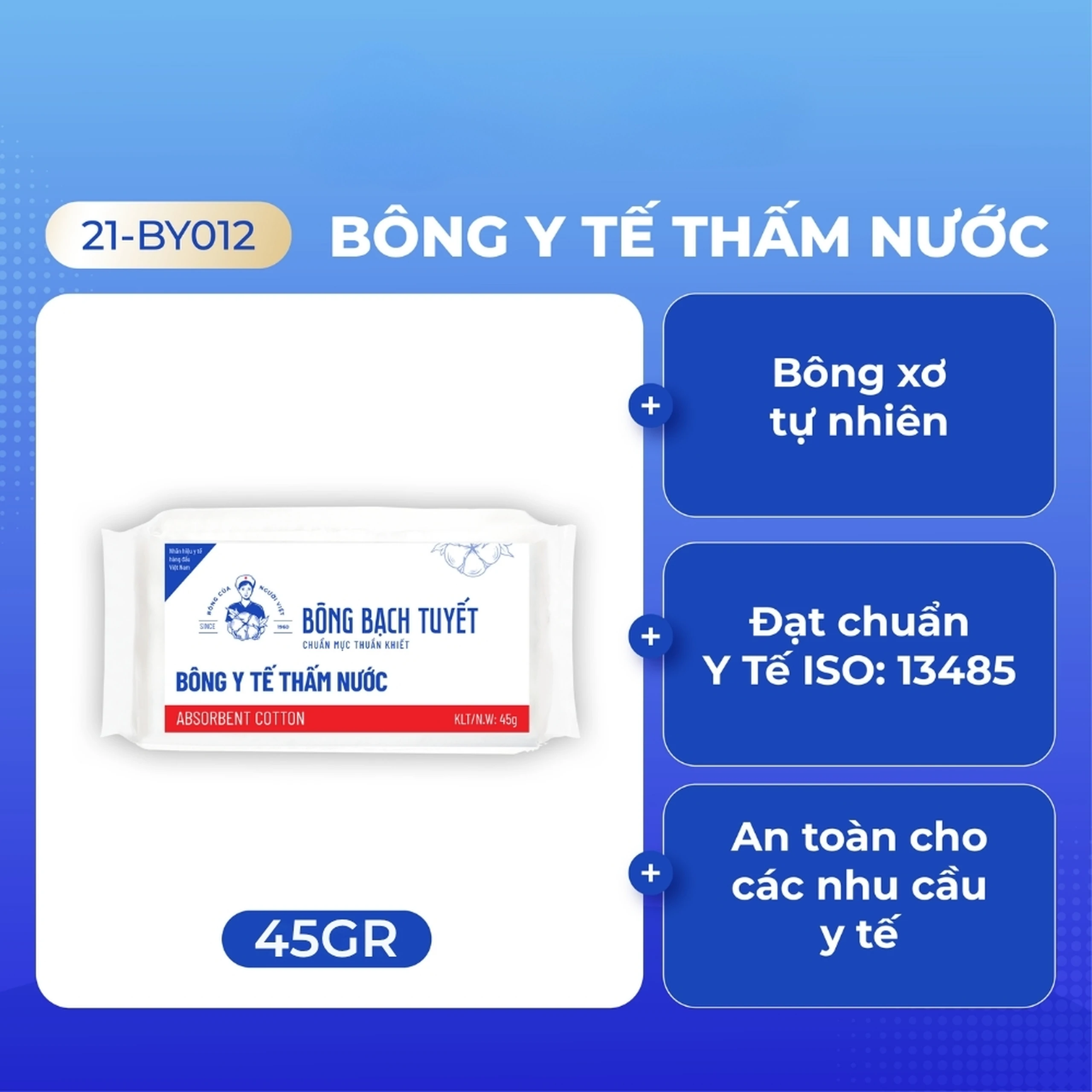 Bông cuộn thấm nước Bạch Tuyết 45g vệ sinh cá nhân và y tế 4