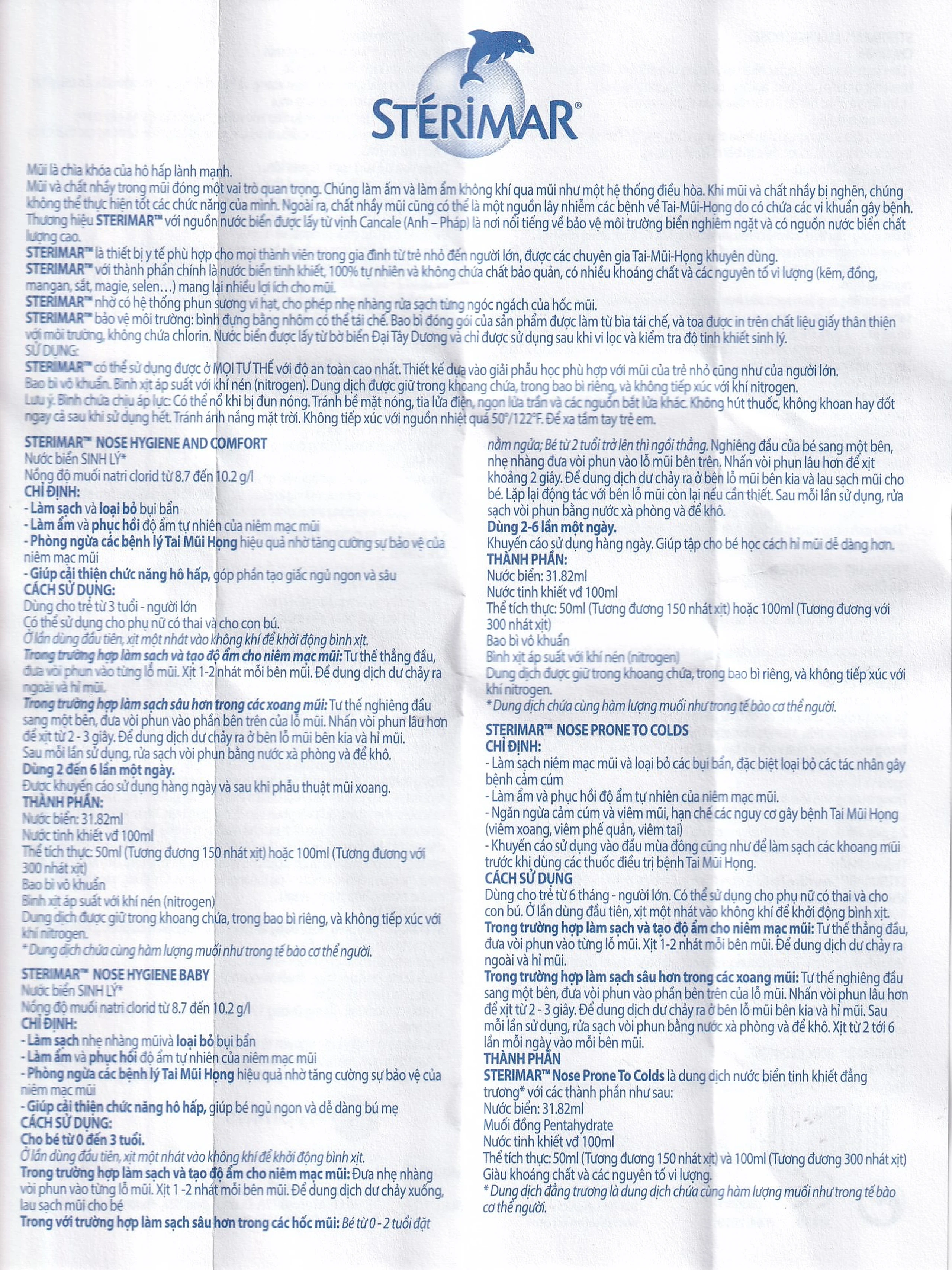 Xịt mũi trẻ em Sterimar Blocked Nose Baby 50ml hỗ trợ giảm viêm mũi, nghẹt mũi cho trẻ từ 3 tháng đến 3 tuổi