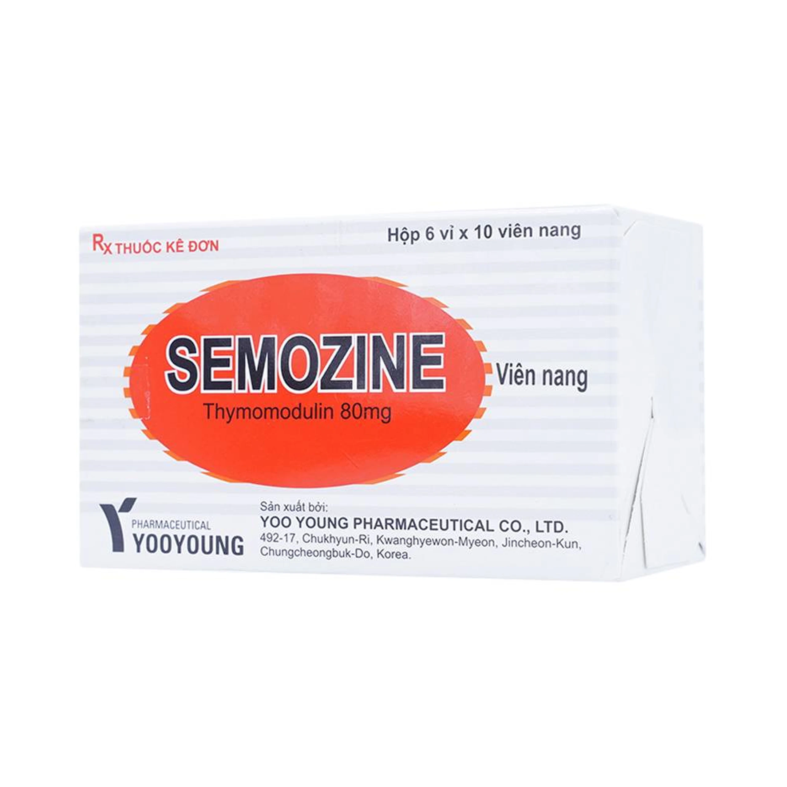 Thuốc Semozine Capsule 80mg YooYuong hỗ trợ dự phòng tái phát nhiễm khuẩn hô hấp (6 vỉ x 10 viên)