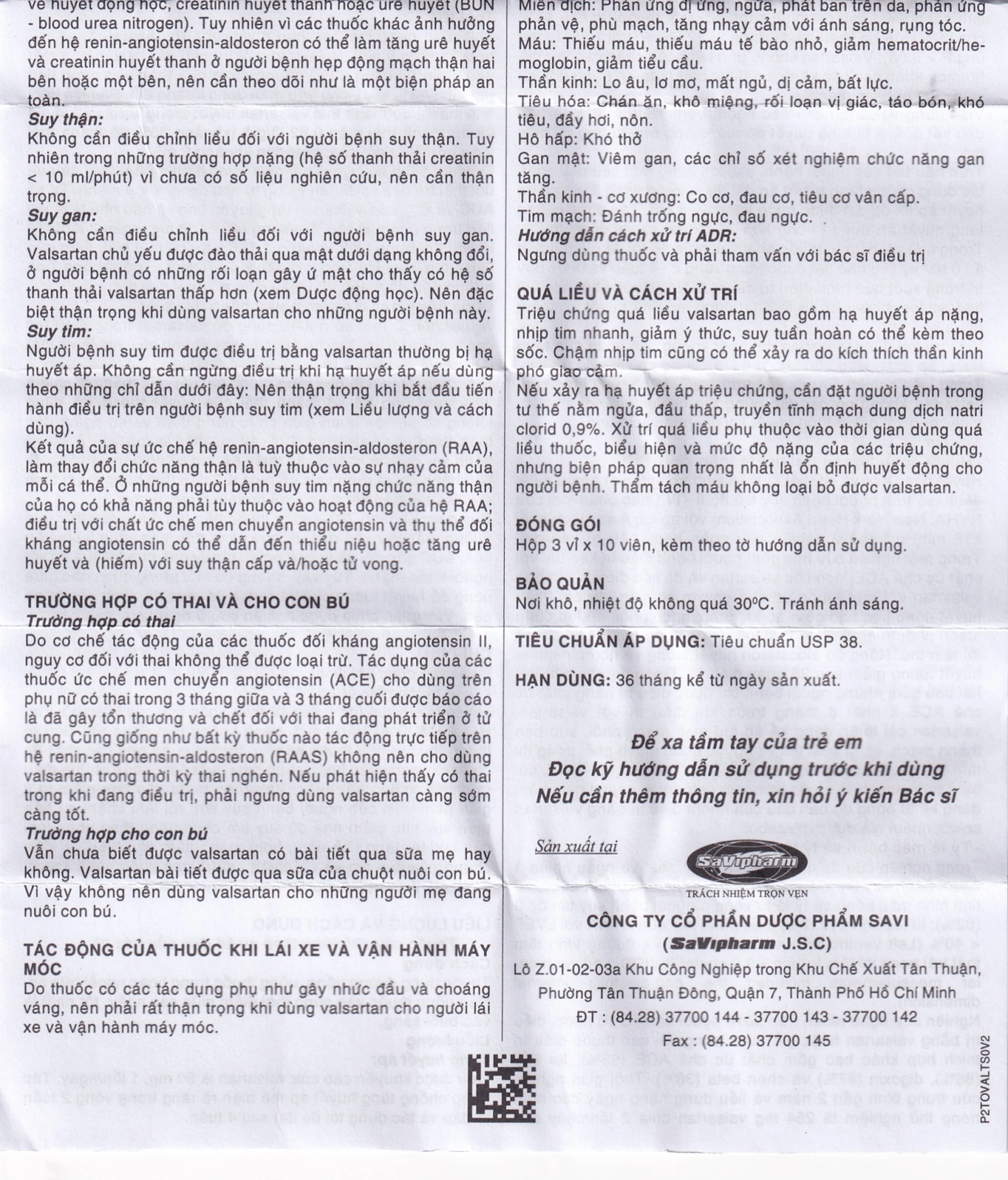 Thuốc Savi Valsartan 80 điều trị tăng huyết áp, nhồi máu cơ tim (3 vỉ x 10 viên)