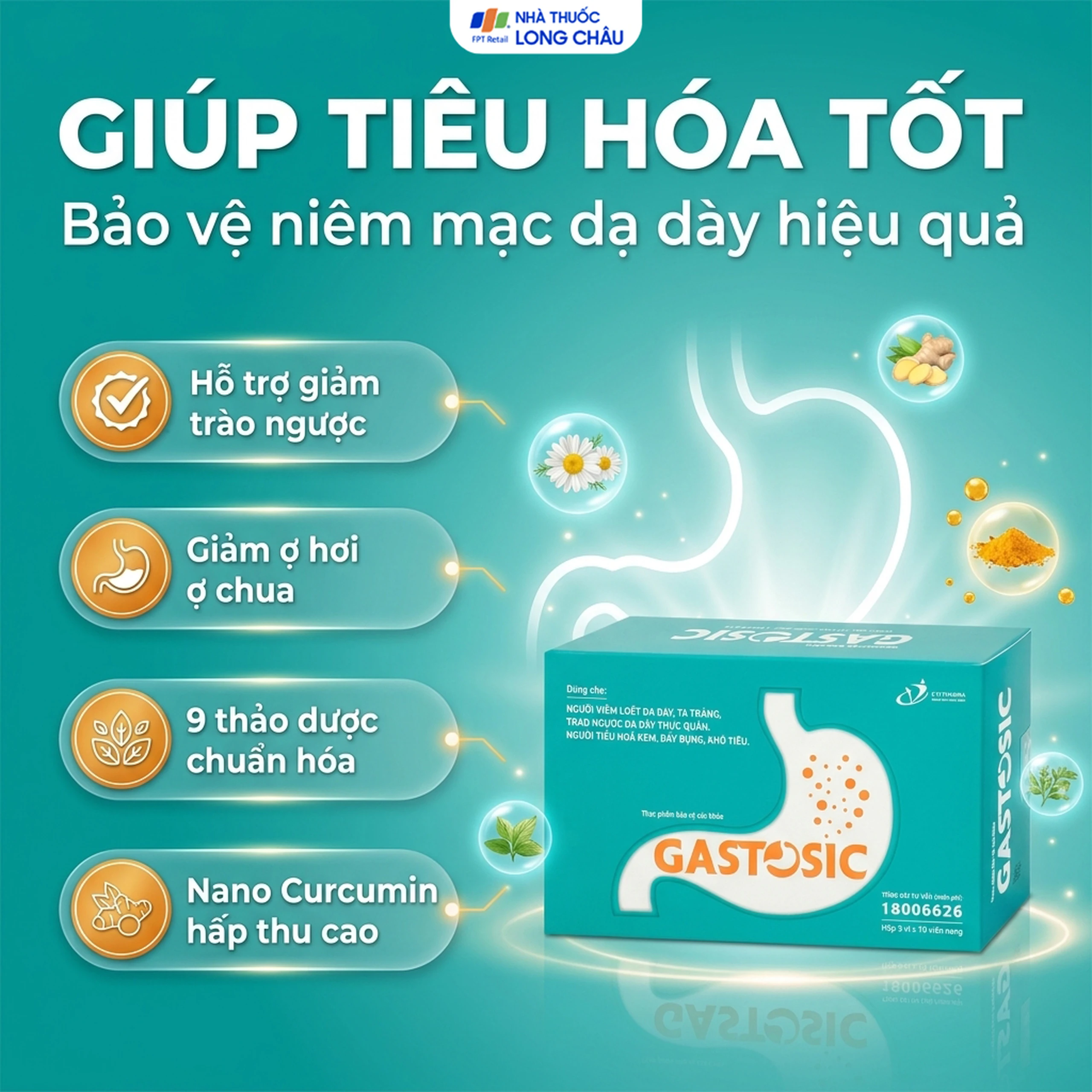 Viên giúp tiêu hóa Gastosic CVI (3 vỉ x 10 viên) 2
