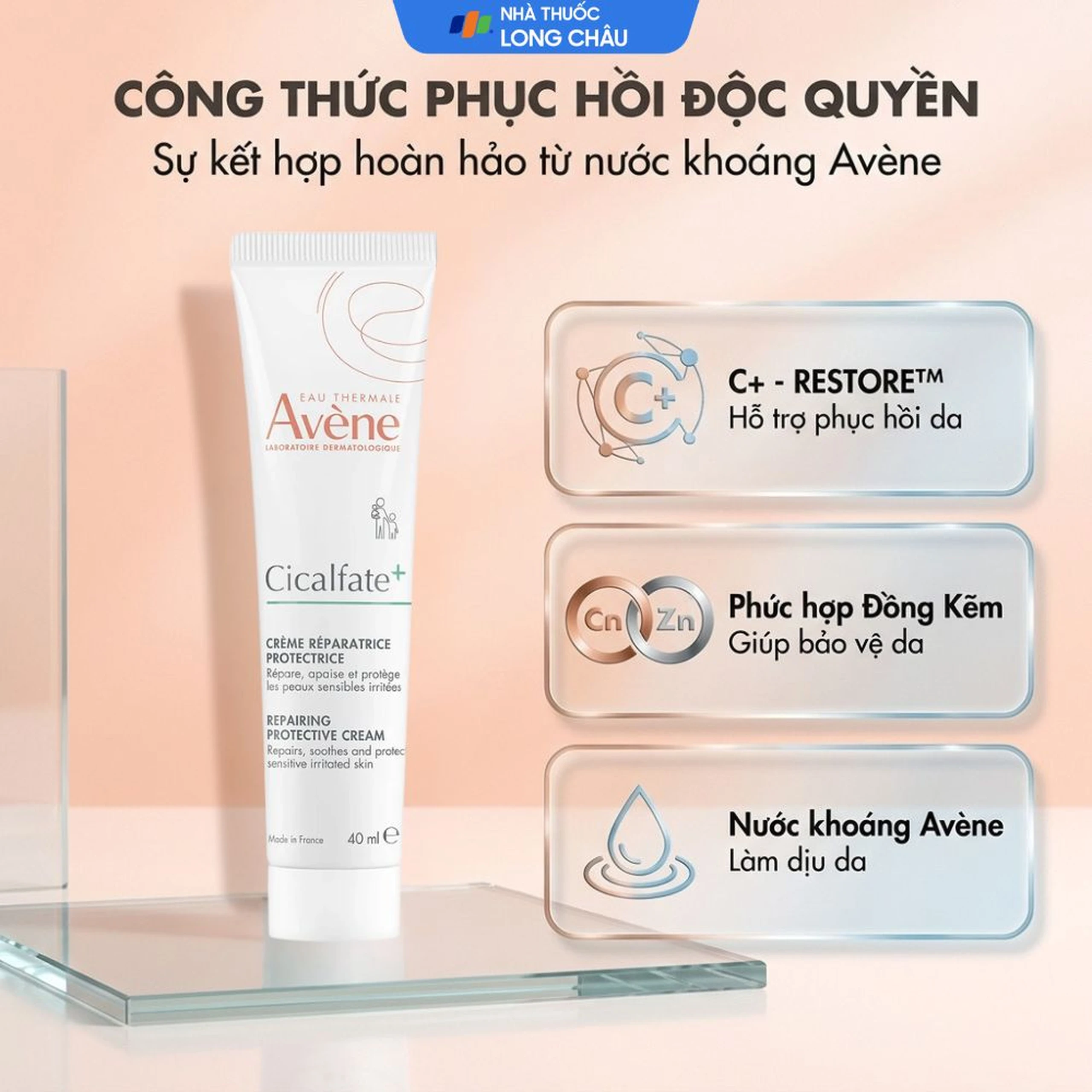 Kem bôi phục hồi da Avene Cicalfate Cream 40ml 3