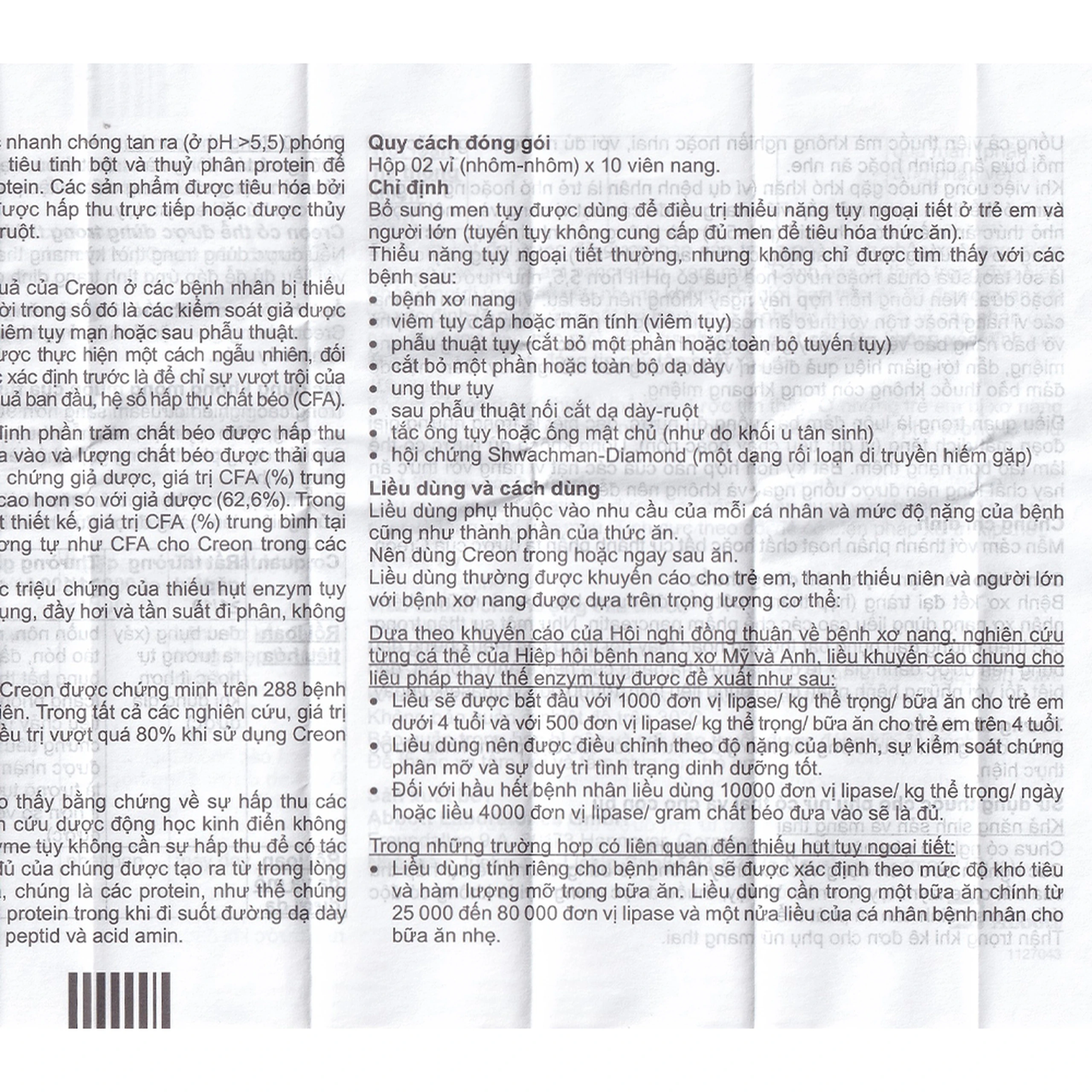 Thuốc Creon 25000 Abbott điều trị thiểu năng tụy ngoại tiết (20 viên)