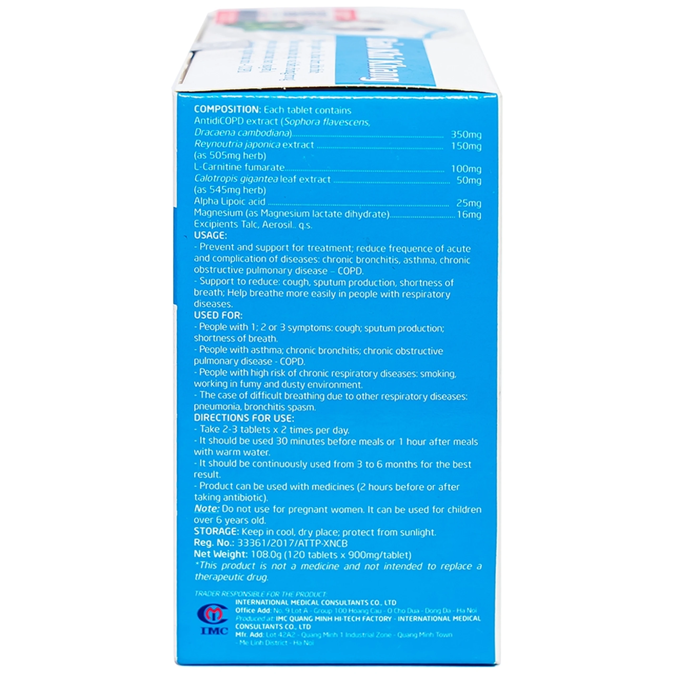 Viên hỗ trợ giảm ho Bảo Khí Khang IMC (2 lọ)