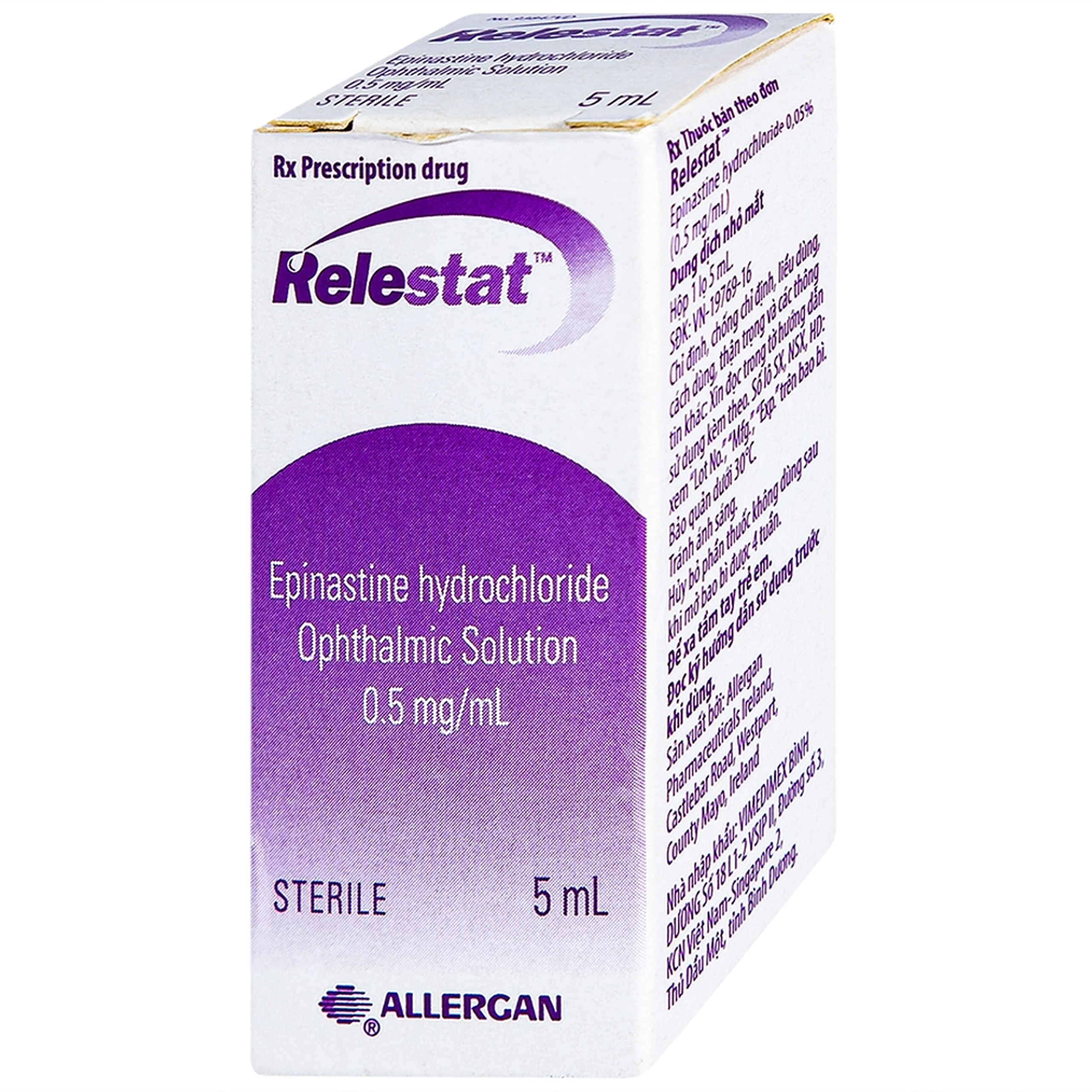 Dung dịch Relestat Allergan điều trị và phòng ngừa ngứa mắt (5ml)