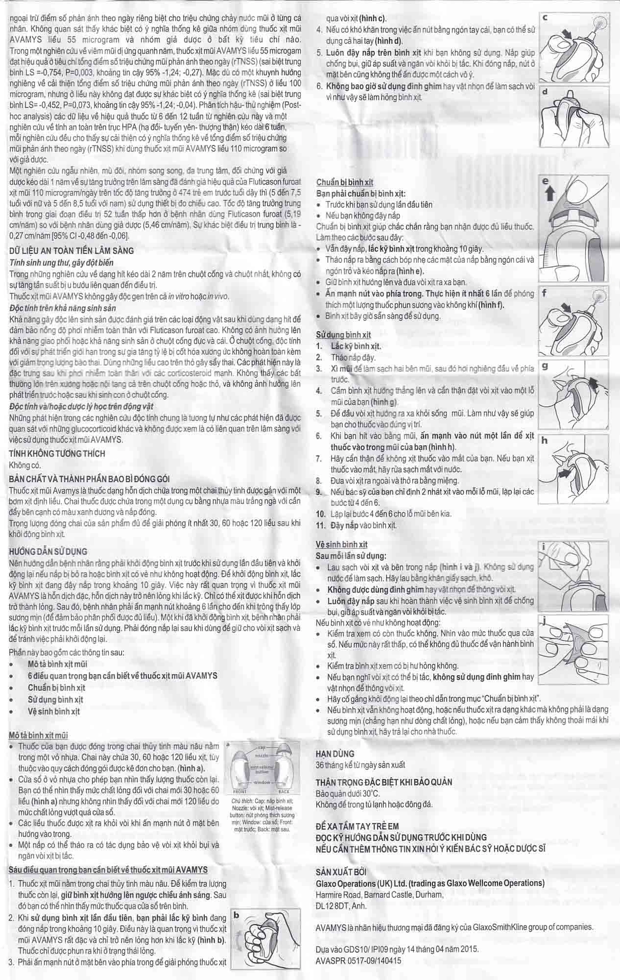 Thuốc xịt mũi Avamys 27.5mcg GSK điều trị chảy nước mũi, xung huyết mũi (30 liều xịt)