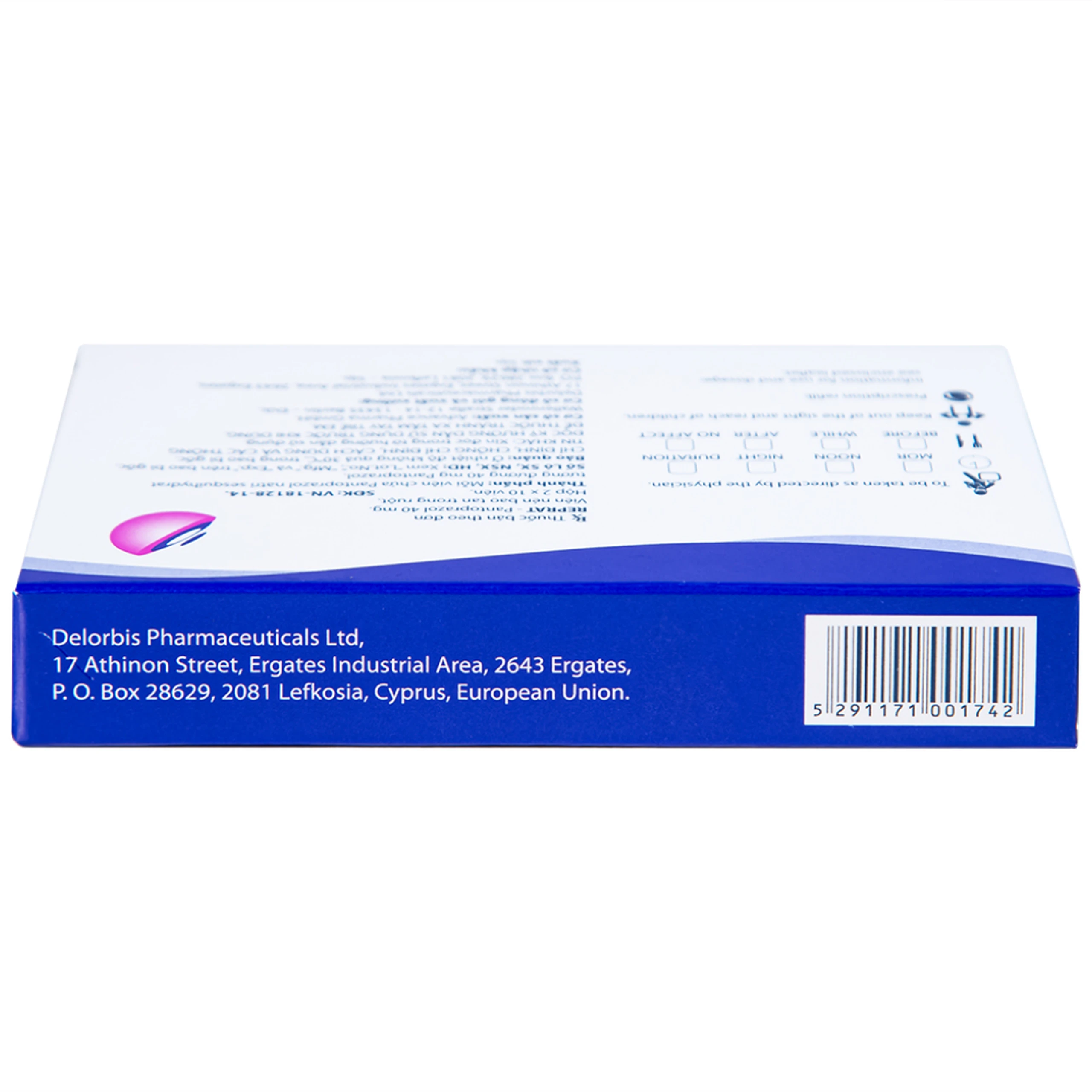 Thuốc Reprat 40mg Delorbis điều trị trào ngược dạ dày, thực quản (2 vỉ x 10 viên)
