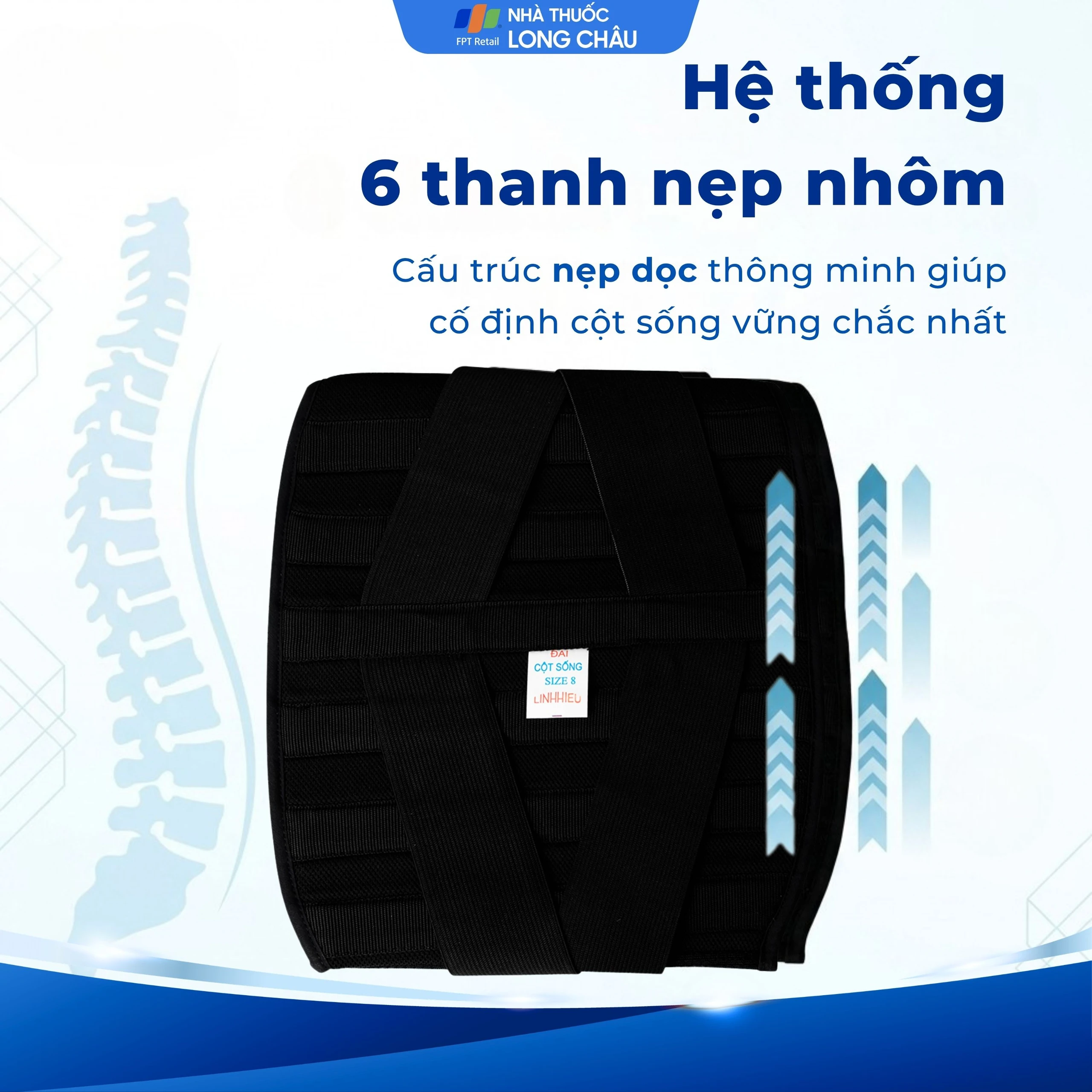 Đai cột sống size 8 Linh Hiếu 3