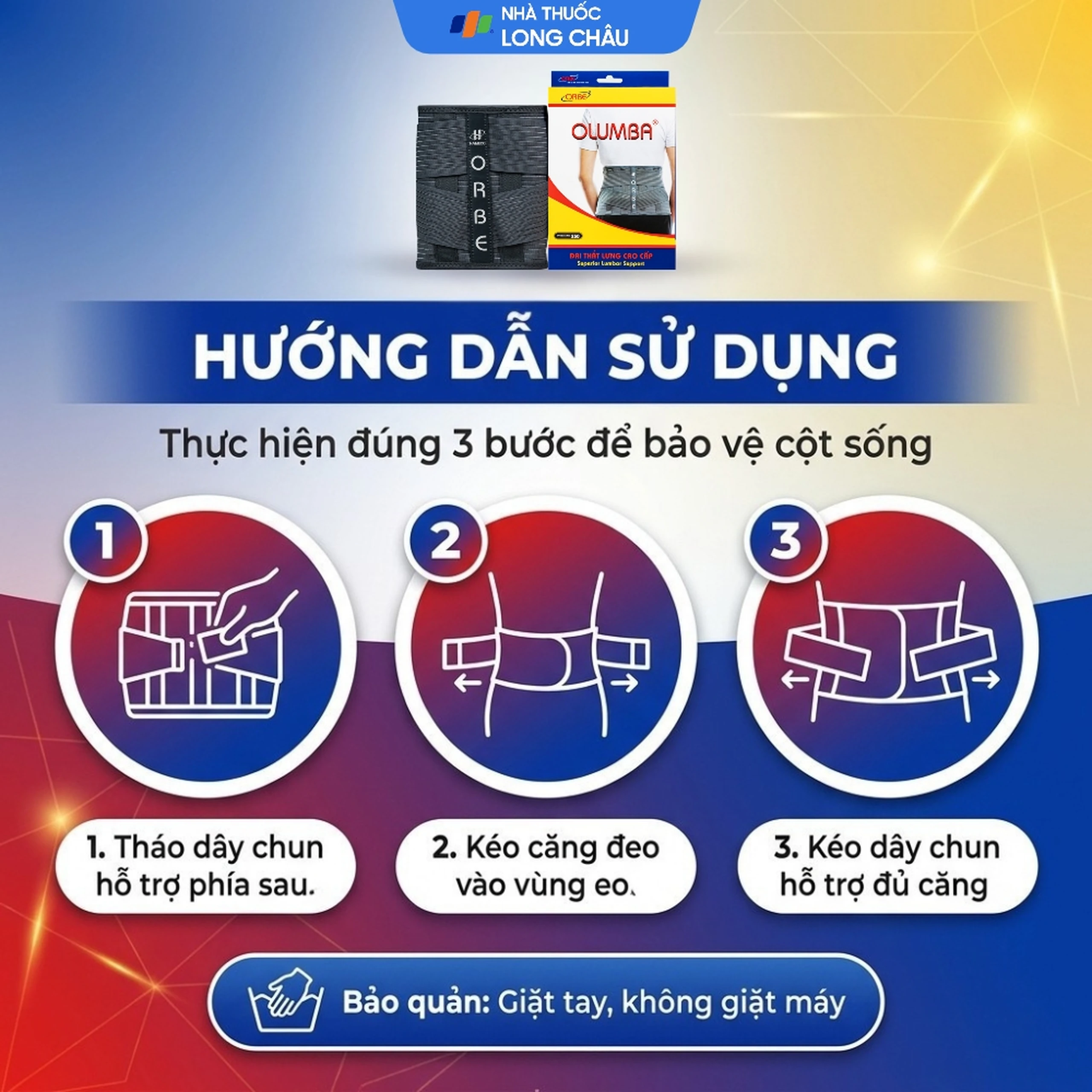 Đai thắt lưng Olumba Orbe size M màu ghi hỗ trợ giảm đau, cố định cột sống 5