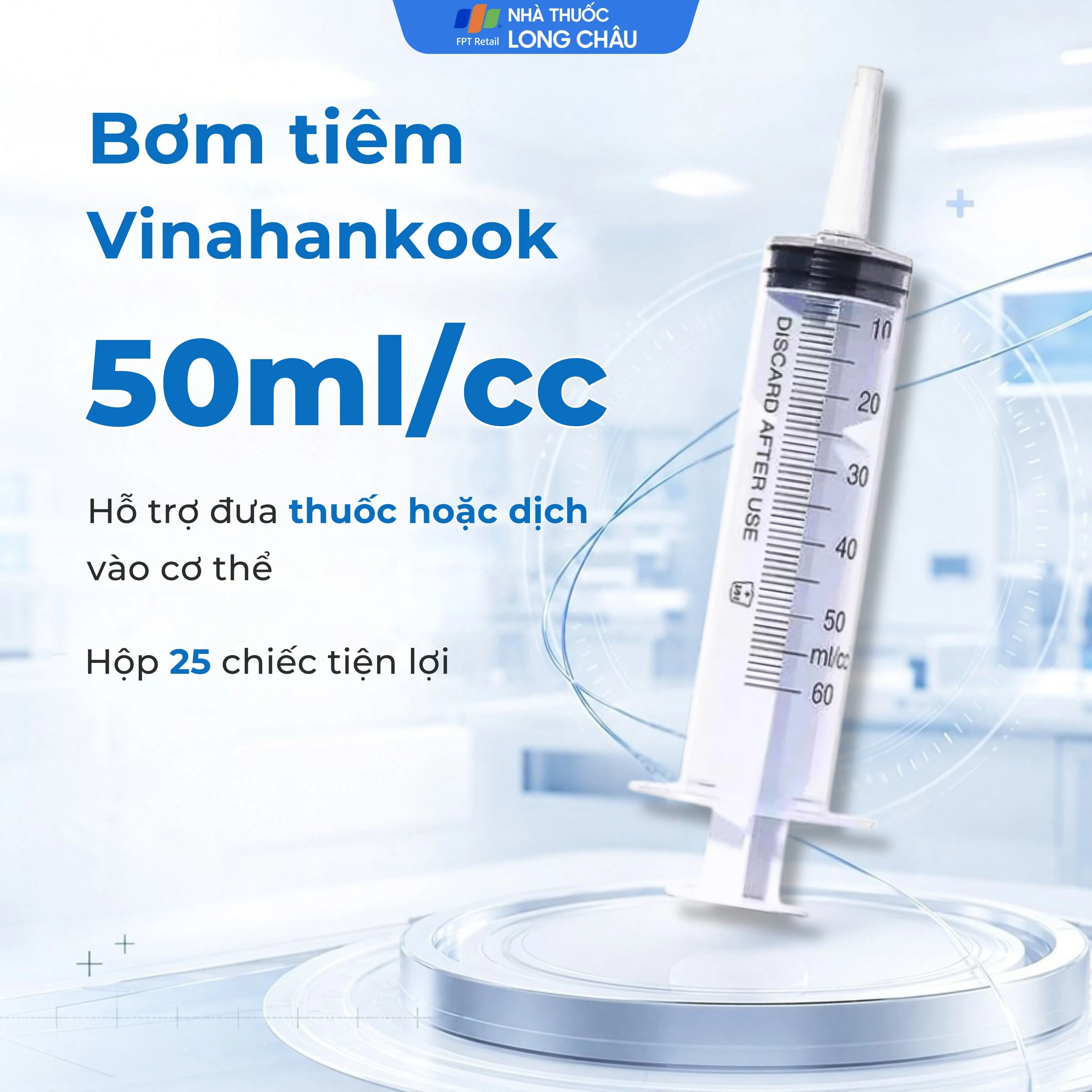 Bơm tiêm cho ăn 50ml/cc Vinahankook dùng một lần (25 cái) 2