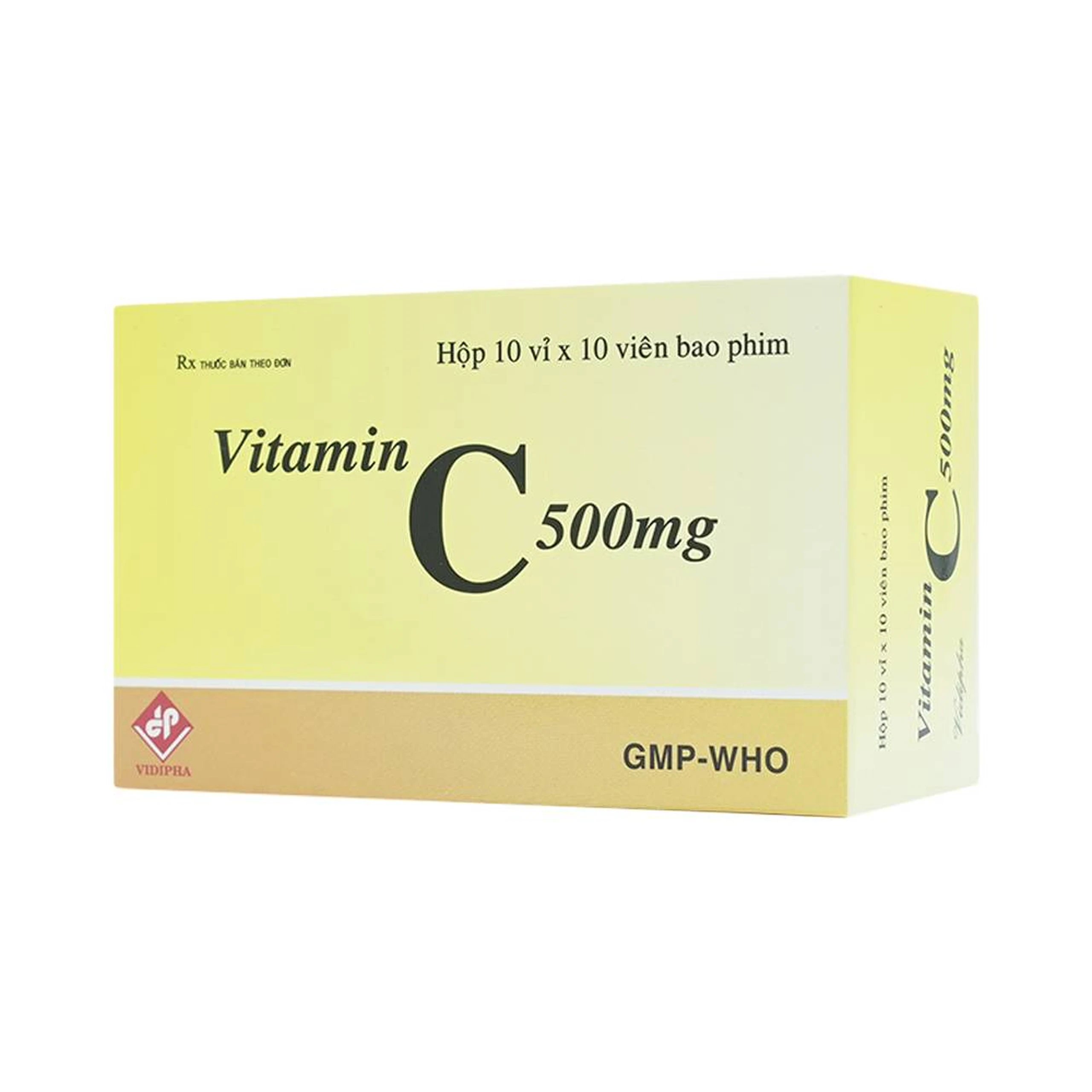 Thuốc Vitamin C 500mg Vidipha điều trị bệnh do thiếu Vitamin C (10 vỉ x 10 viên)