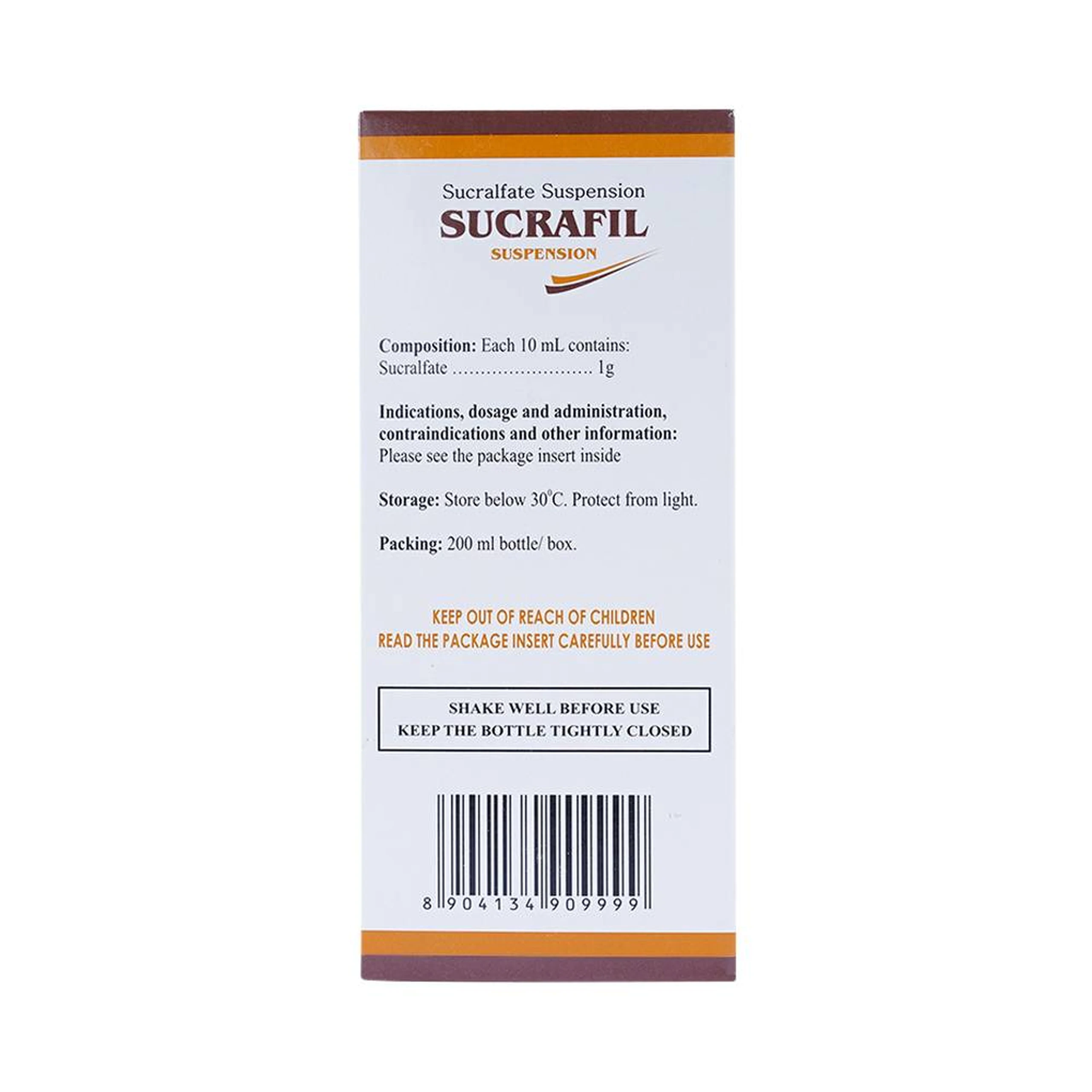 Hỗn dịch Sucrafil Fourts điều trị viêm khớp, trào ngược dạ dày thực quản (200ml) 