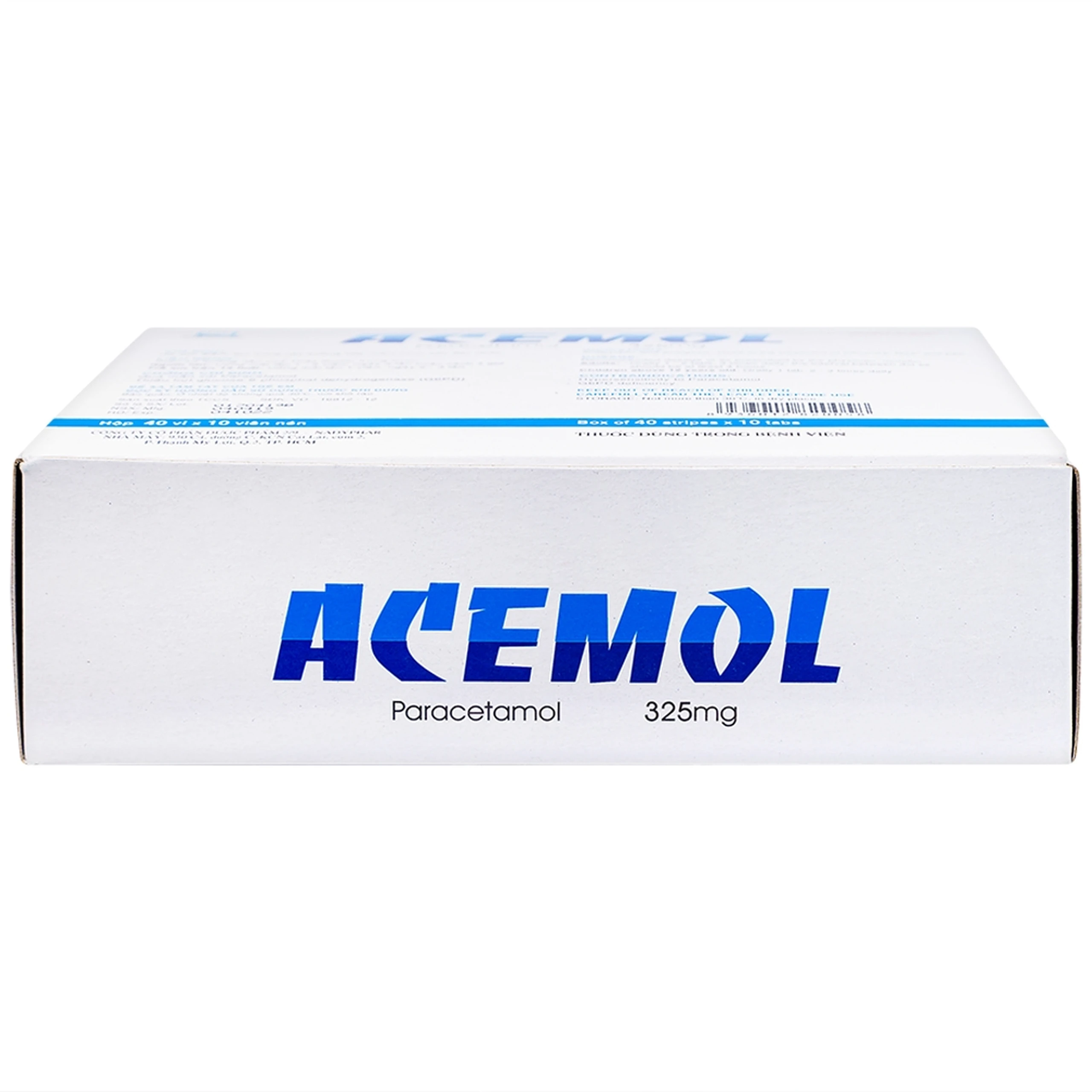 Thuốc Acemol 325mg Nadyphar hạ sốt và giảm đau (40 vỉ x 10 viên)