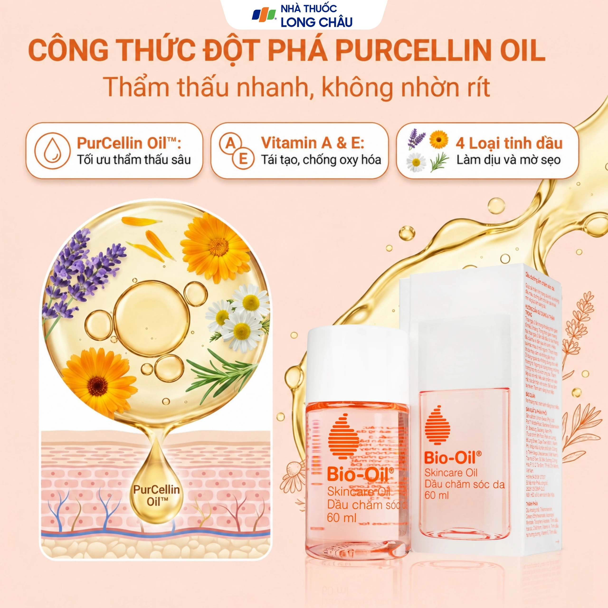Dầu dưỡng da Bio-Oil Specialist Skincare Oil chăm sóc da bị sẹo, vết rạn, da không đều màu (60ml) 3