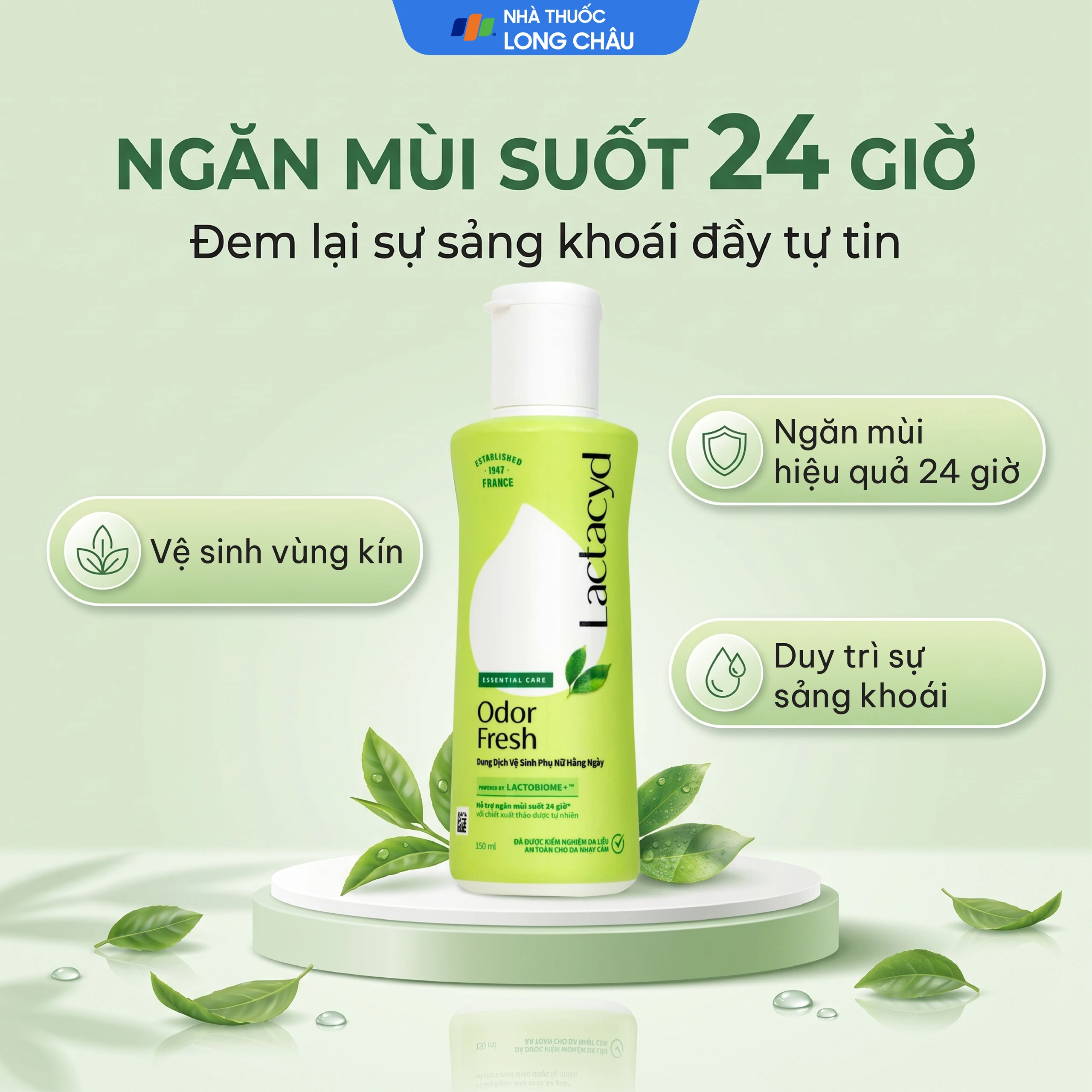 Dung dịch vệ sinh phụ nữ Lactacyd Odor Fresh ngăn mùi suốt 24h (150ml) 3