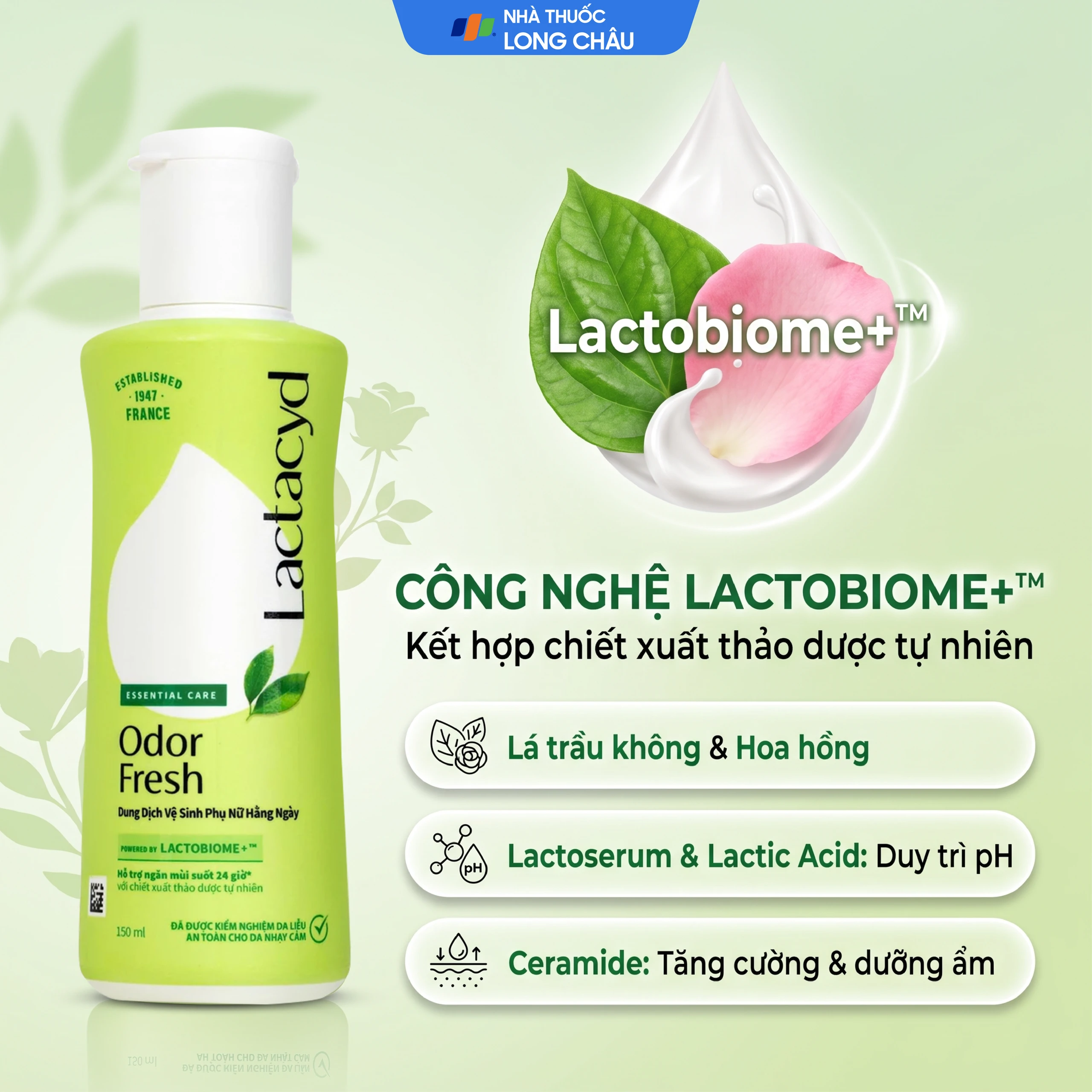 Dung dịch vệ sinh phụ nữ Lactacyd Odor Fresh ngăn mùi suốt 24h (150ml) 2