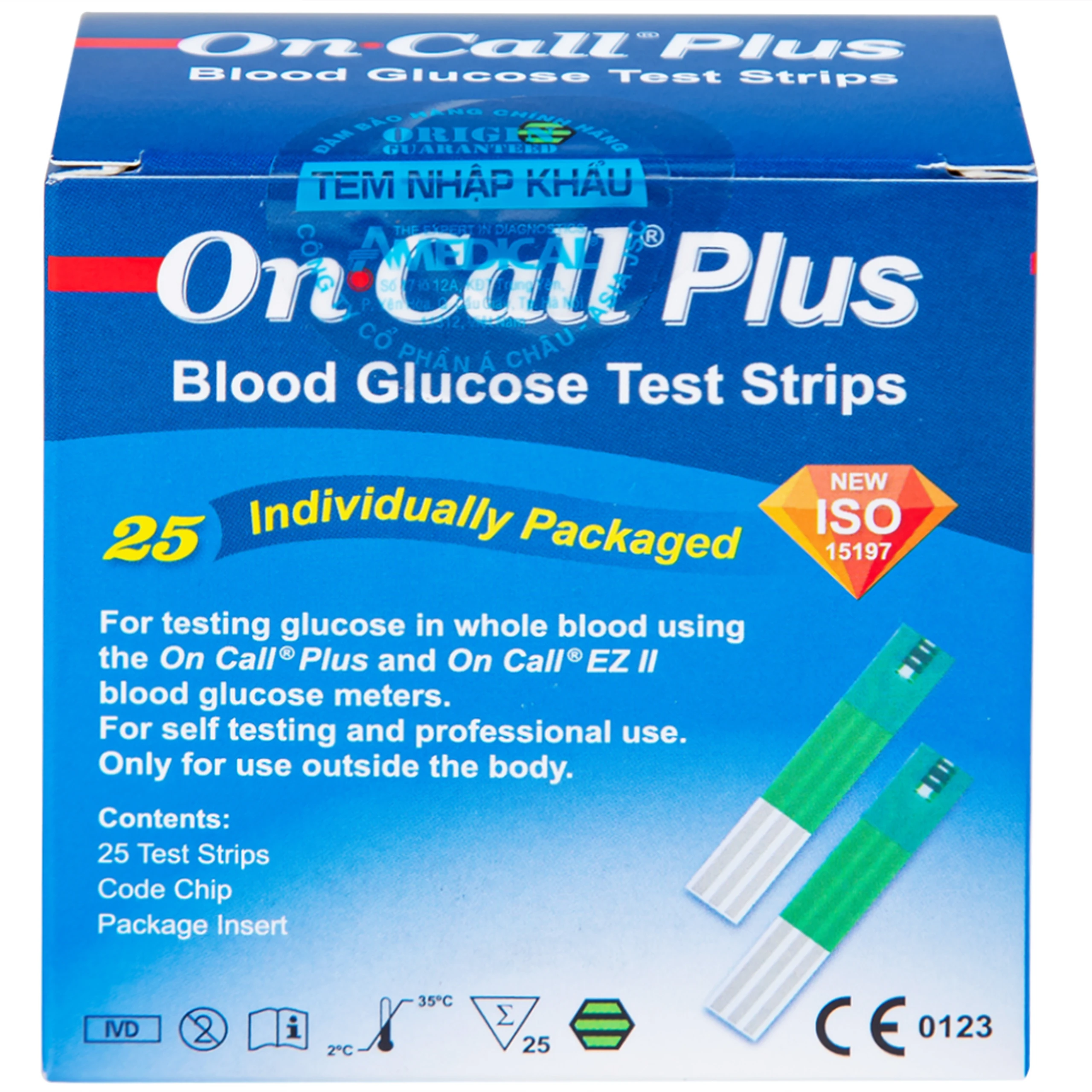 Que thử đường huyết On Call Plus (hộp 25 que)
