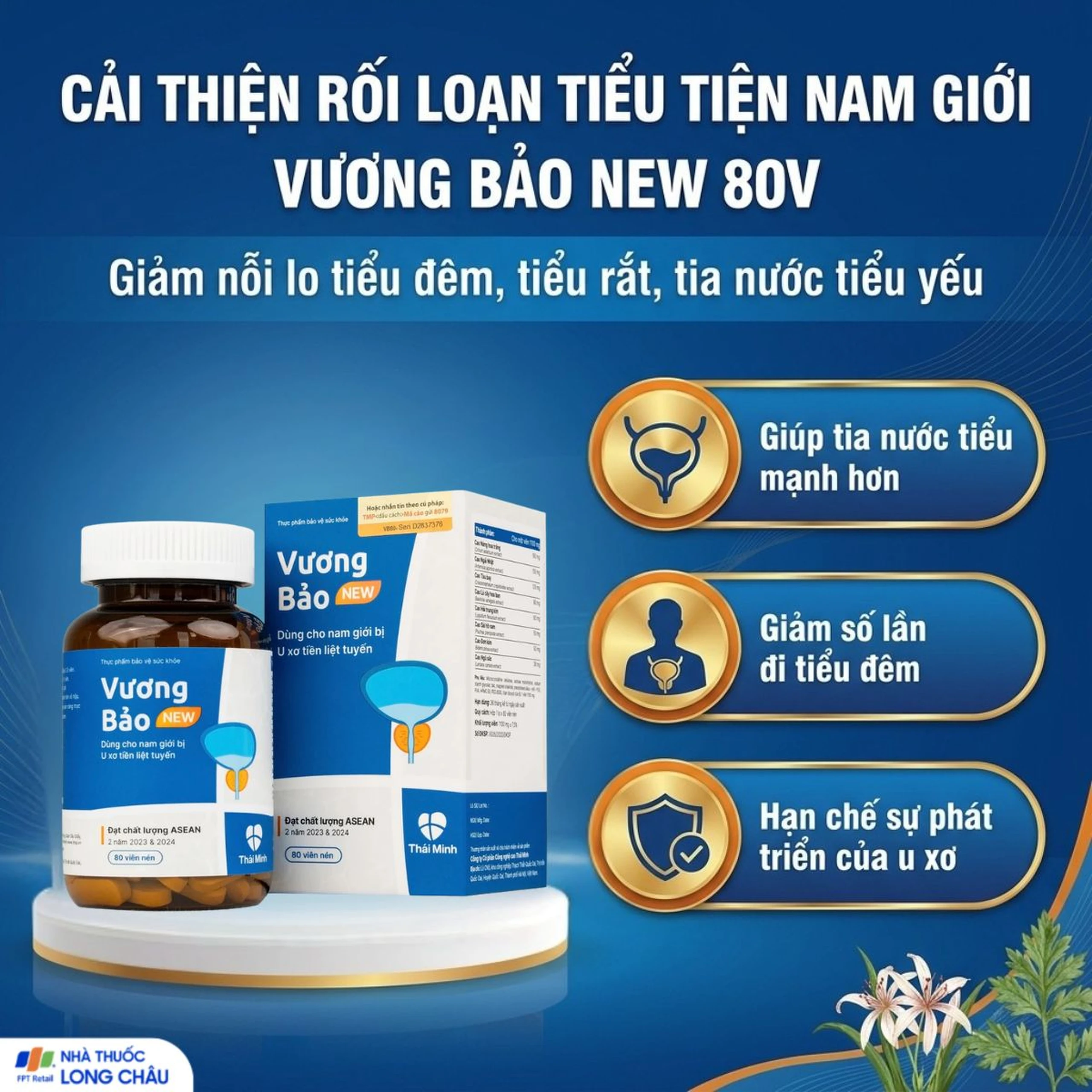 Viên uống giảm u xơ tiền liệt tuyến Vương Bảo (80 viên) 3