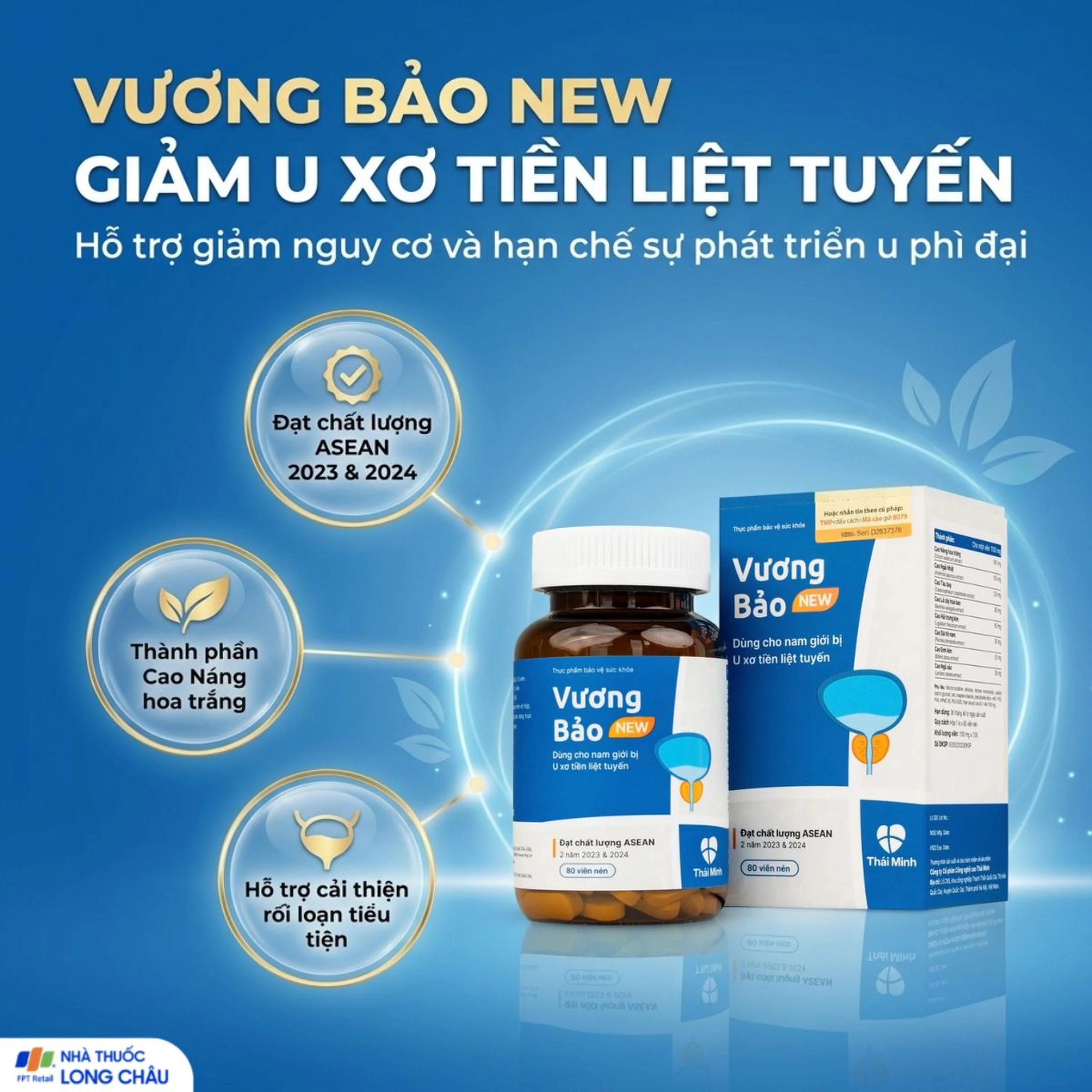Viên uống giảm u xơ tiền liệt tuyến Vương Bảo (80 viên) 2