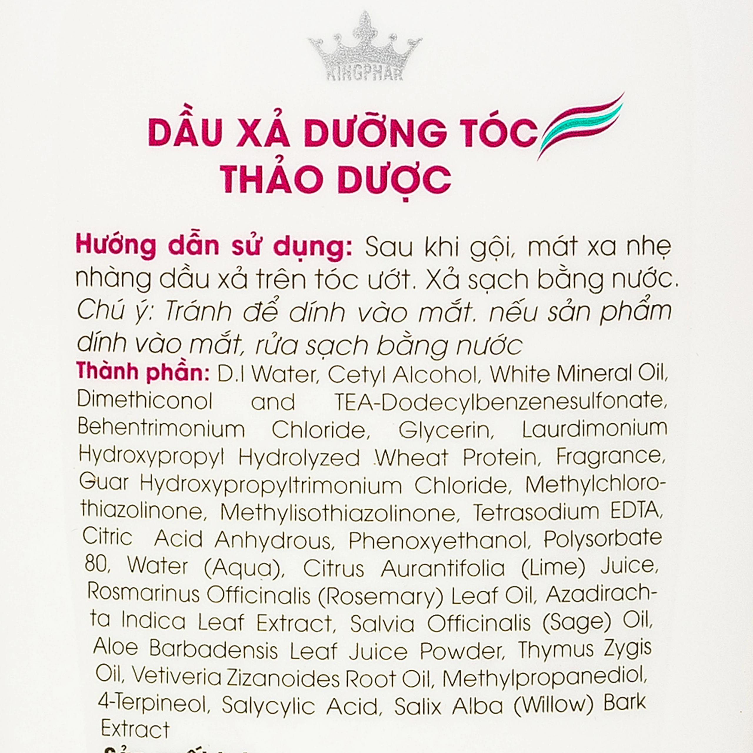 Dầu xả dưỡng tóc Kingphar giúp tóc suôn mượt, ngừa rụng tóc, phục hồi tóc hư tổn (200g)