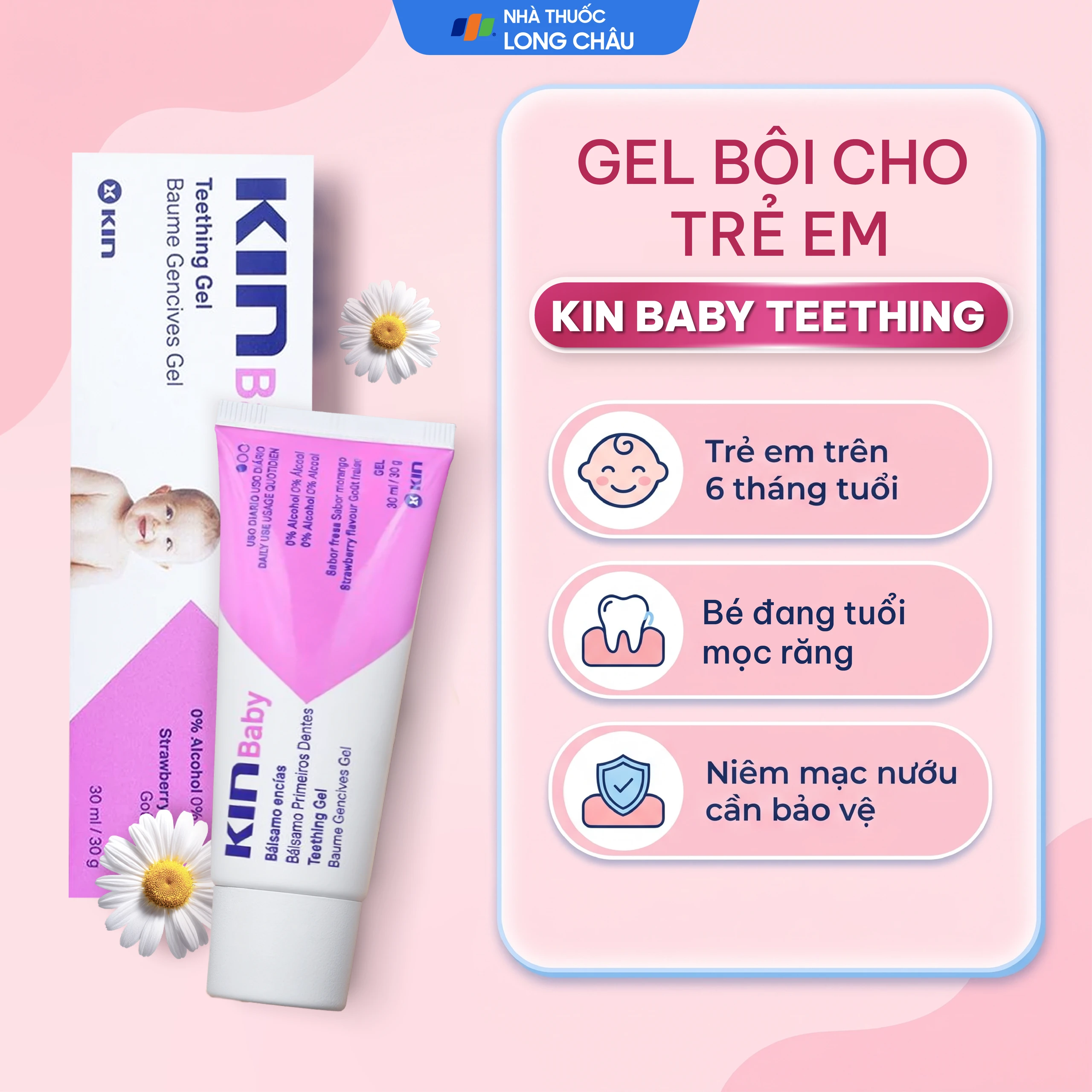 Gel bôi giảm đau mọc răng cho trẻ em Kin Baby Teething 30ml 4