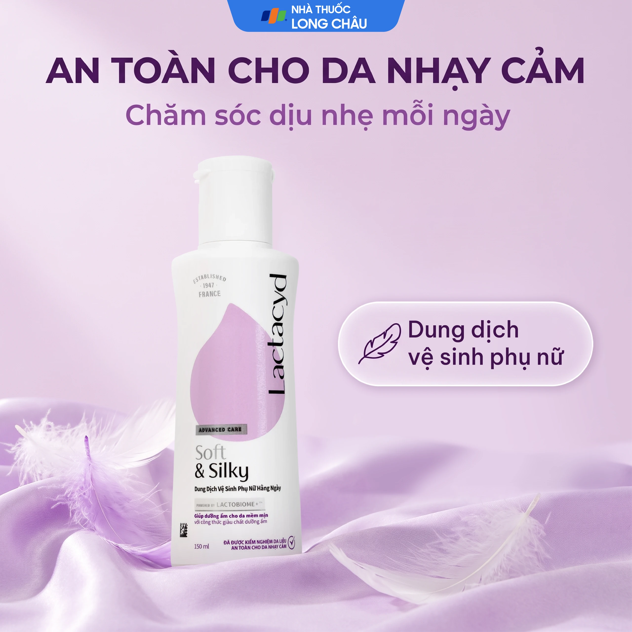 Dung dịch vệ sinh phụ nữ Lactacyd Soft and Silky Sanofi giữ ẩm và bảo vệ da nhạy cảm (150ml) 4