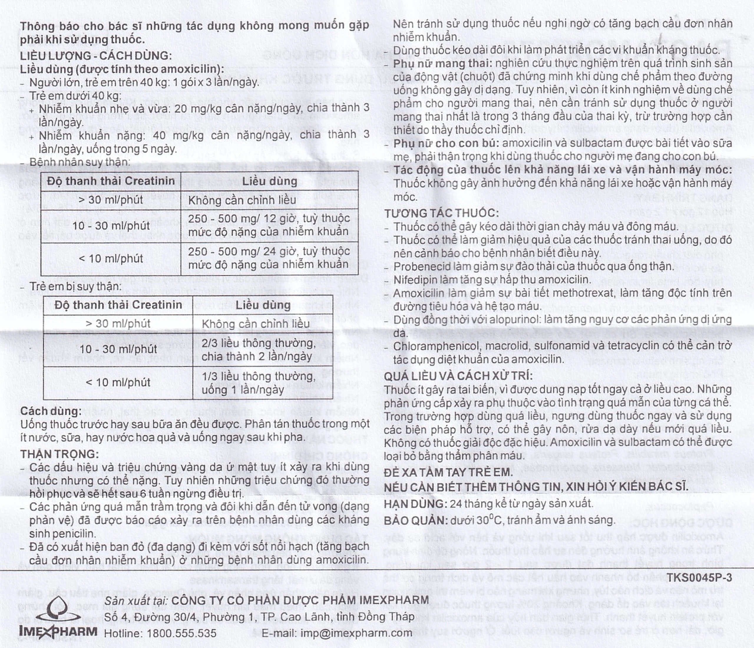 Thuốc cốm Bactamox 375 Imexpharm điều trị nhiễm khuẩn (12 gói)