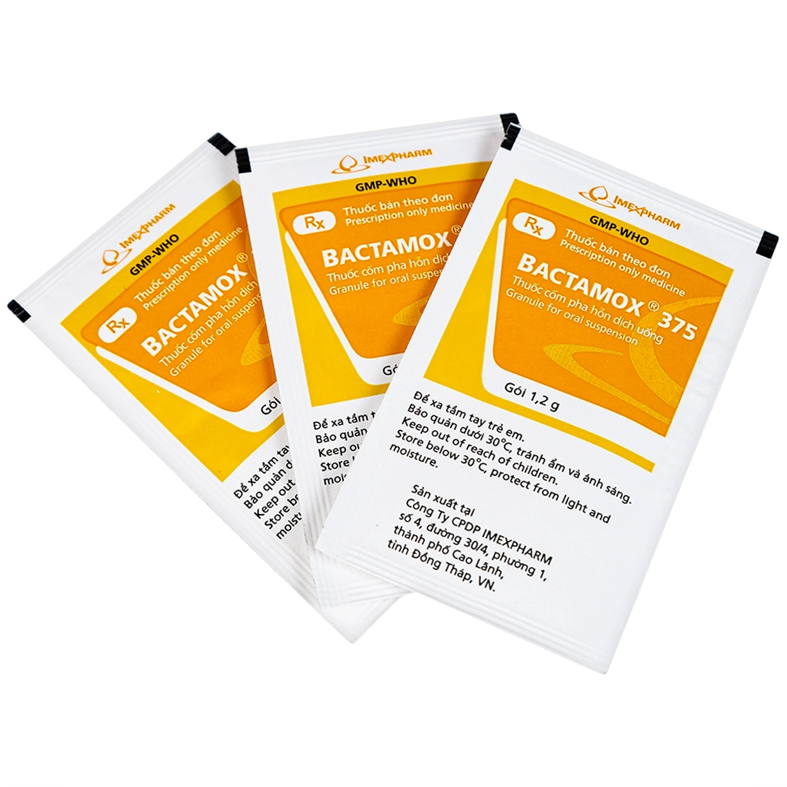 Thuốc cốm Bactamox 375 Imexpharm điều trị nhiễm khuẩn (12 gói)