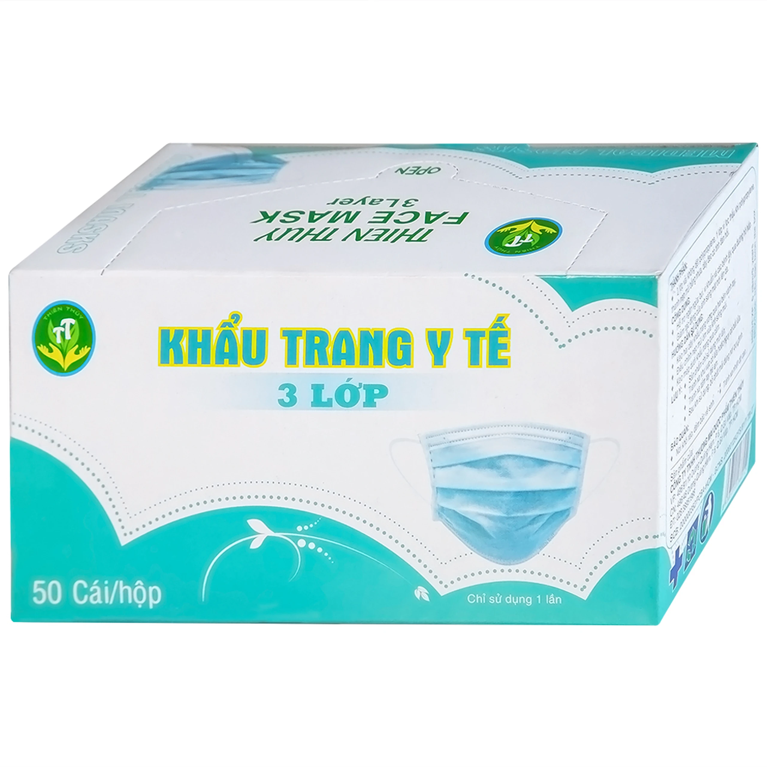 Khẩu trang 3 lớp Thiên Thủy màu xanh (50 cái)