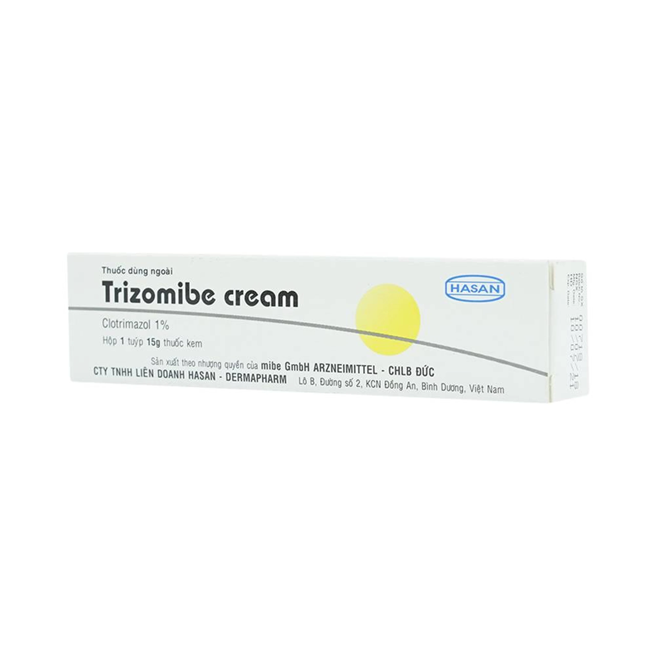 Thuốc dùng ngoài Trizomibe Cream Hasan điều trị nấm Candida, hắc lào (15g)