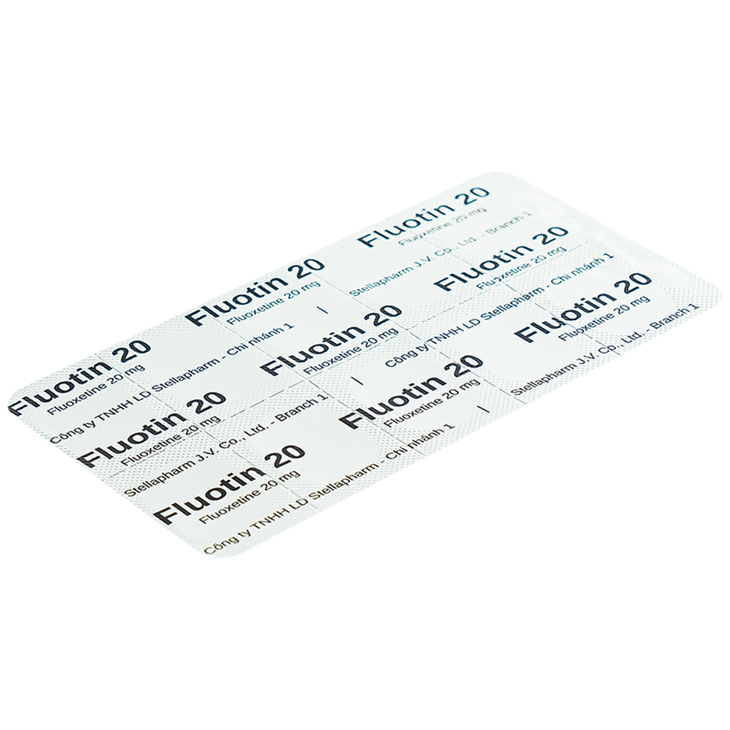 Thuốc Fluotin 20 Stella điều trị trầm cảm, rối loạn xung lực cưỡng bức ám ảnh (2 vỉ x 10 viên)