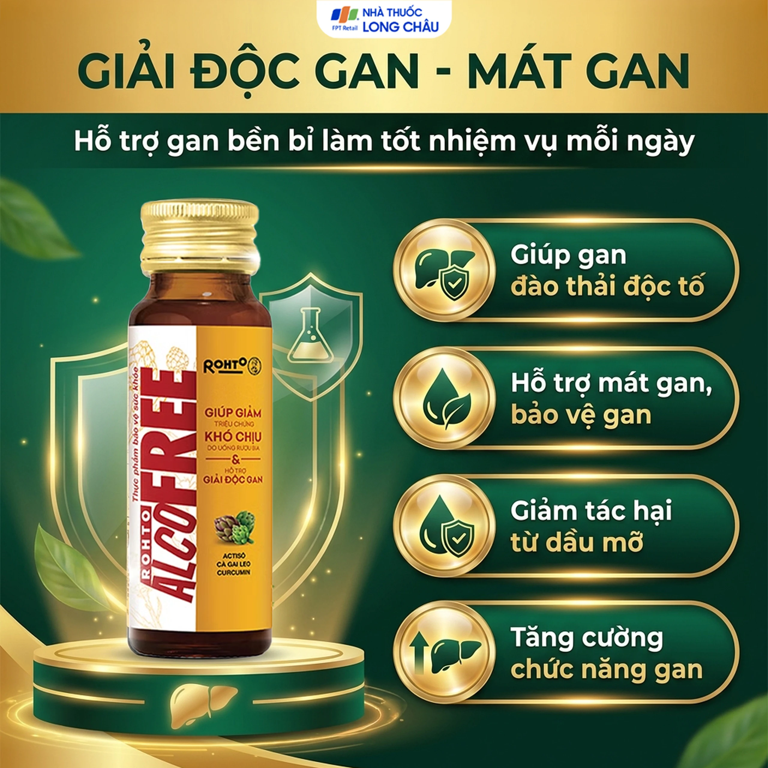 Hỗ trợ hạn chế tác hại của rượu bia Alcofree Rohto (50ml) 4