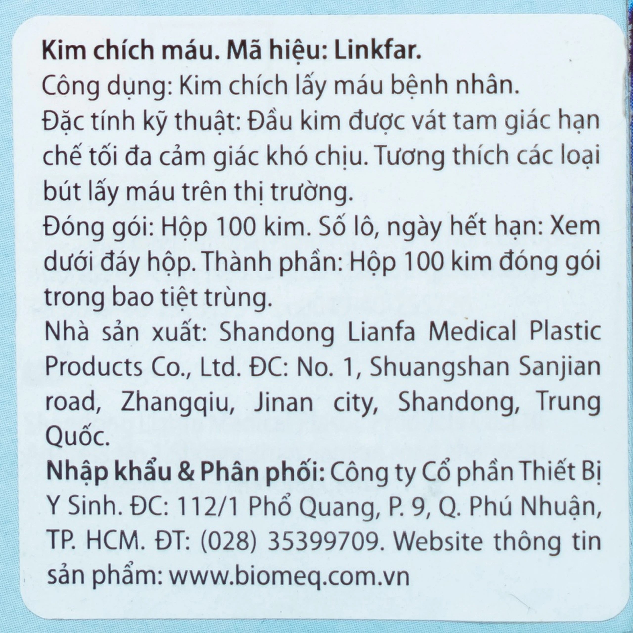 Kim lấy máu Linkfar blood lancets 28G (100 cái)