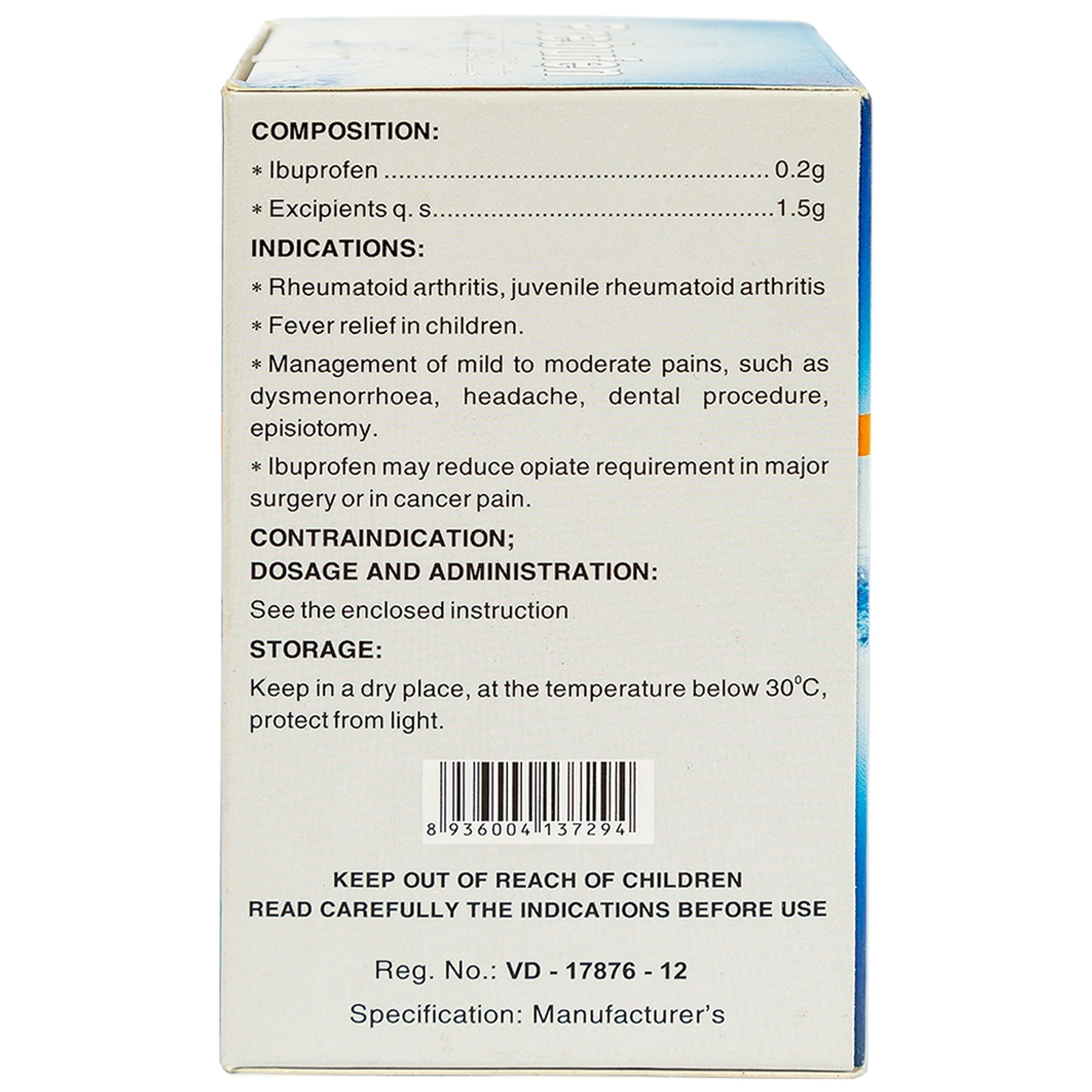 Thuốc Prebufen 200mg Dược 3-2 giúp giảm đau, hạ sốt cho trẻ em (20 gói x 1.5g)