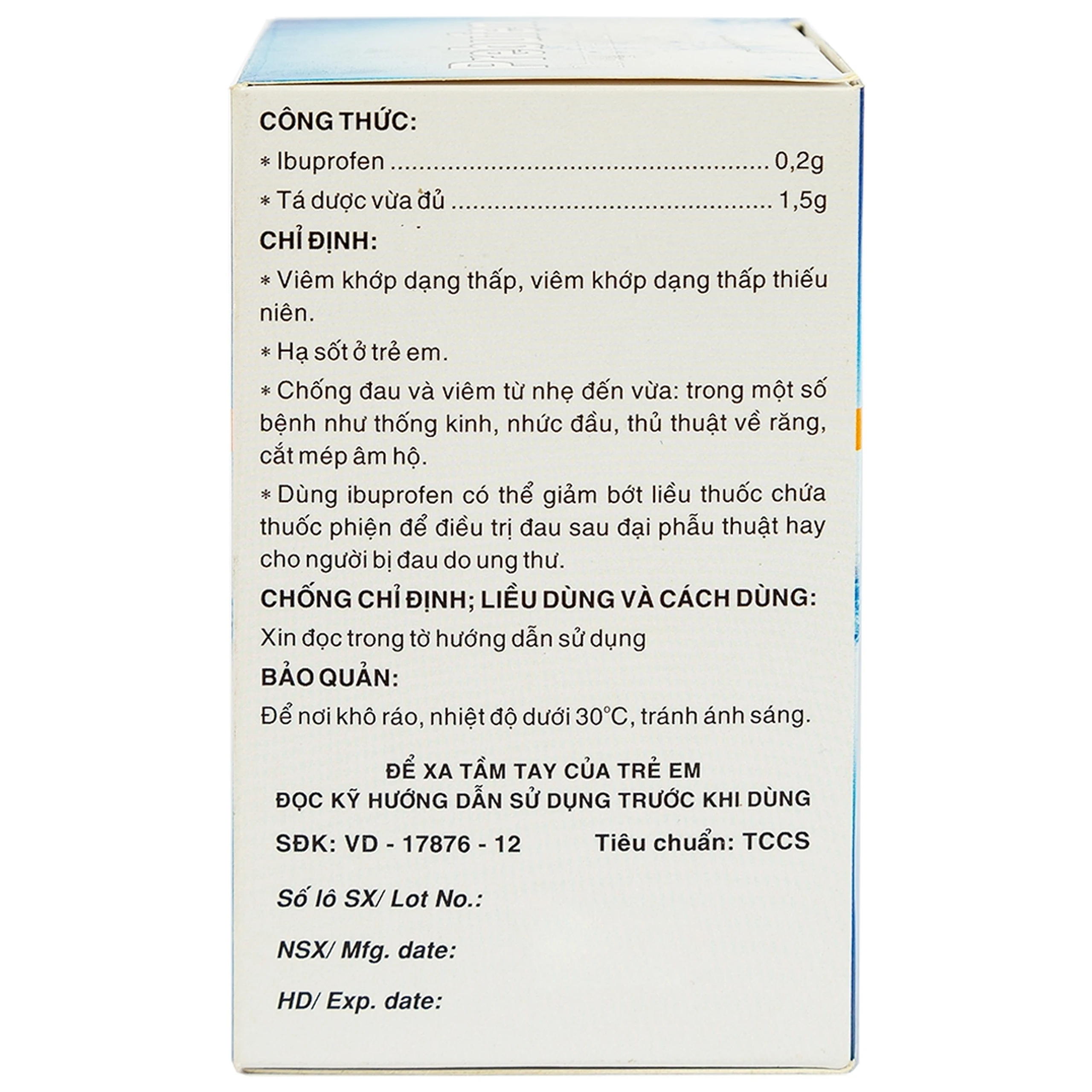 Thuốc Prebufen 200mg Dược 3-2 giúp giảm đau, hạ sốt cho trẻ em (20 gói x 1.5g)