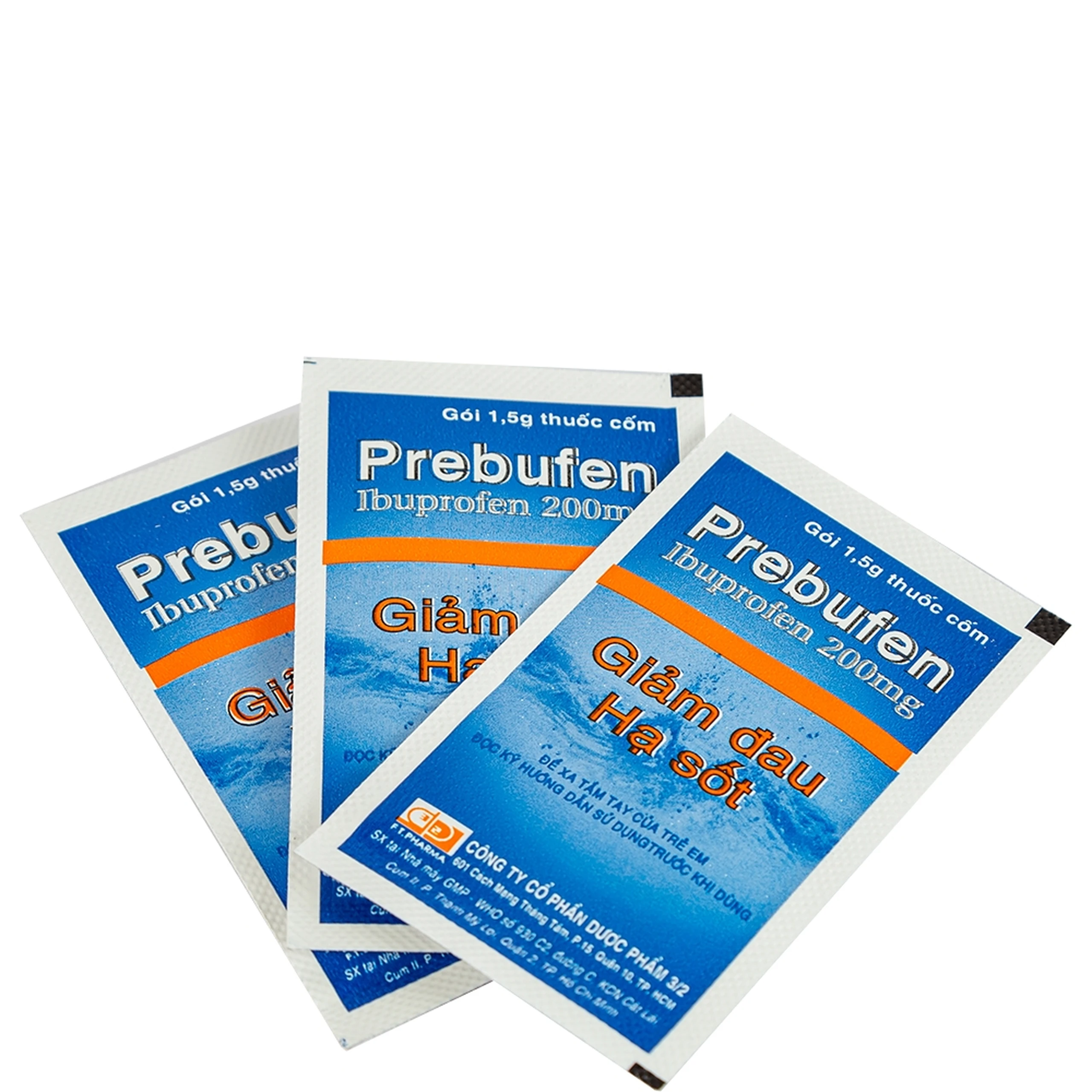 Thuốc Prebufen 200mg Dược 3-2 giúp giảm đau, hạ sốt cho trẻ em (20 gói x 1.5g)