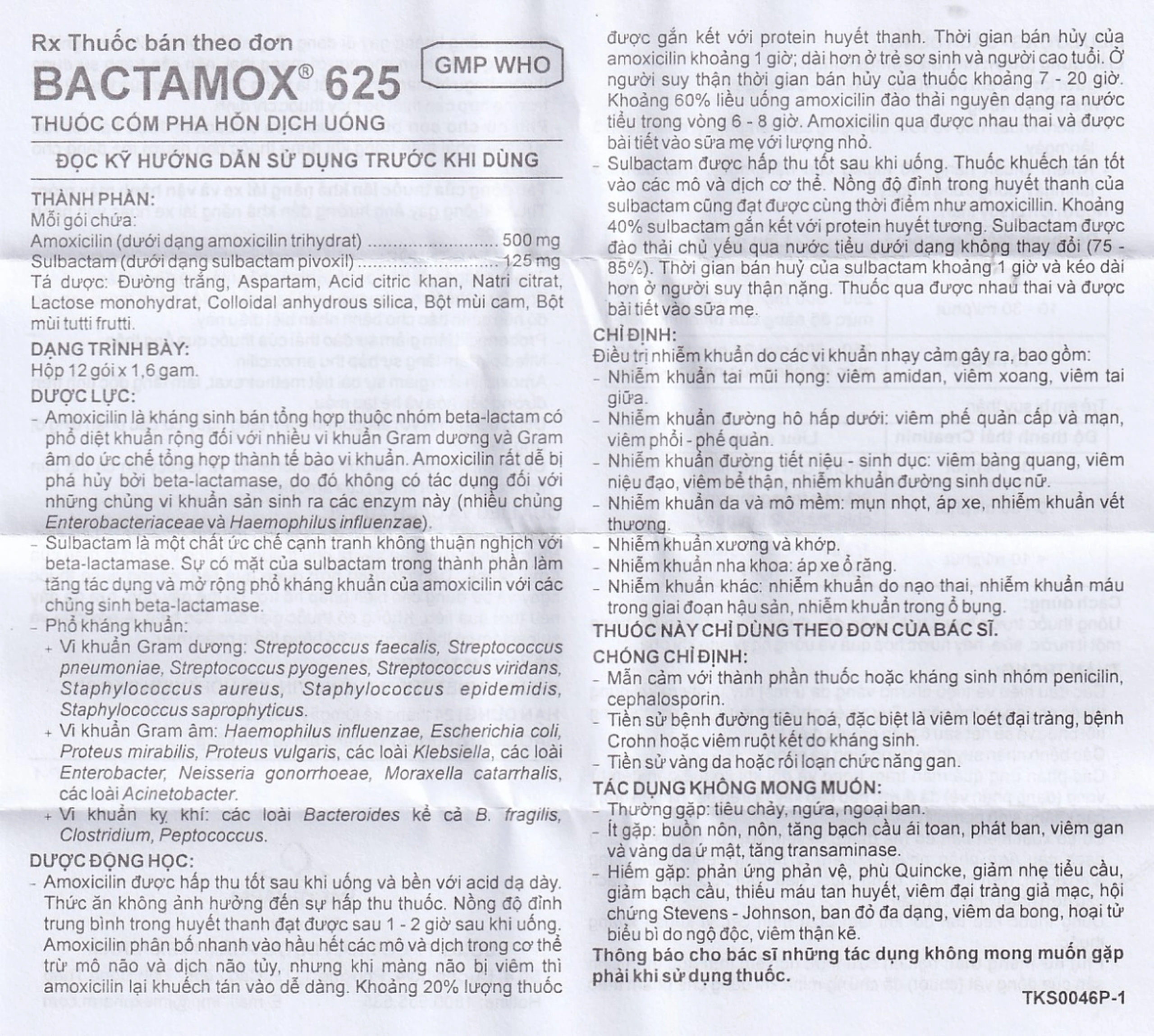 Thuốc cốm Bactamox 625 Imexpharm điều trị nhiễm khuẩn (12 gói)