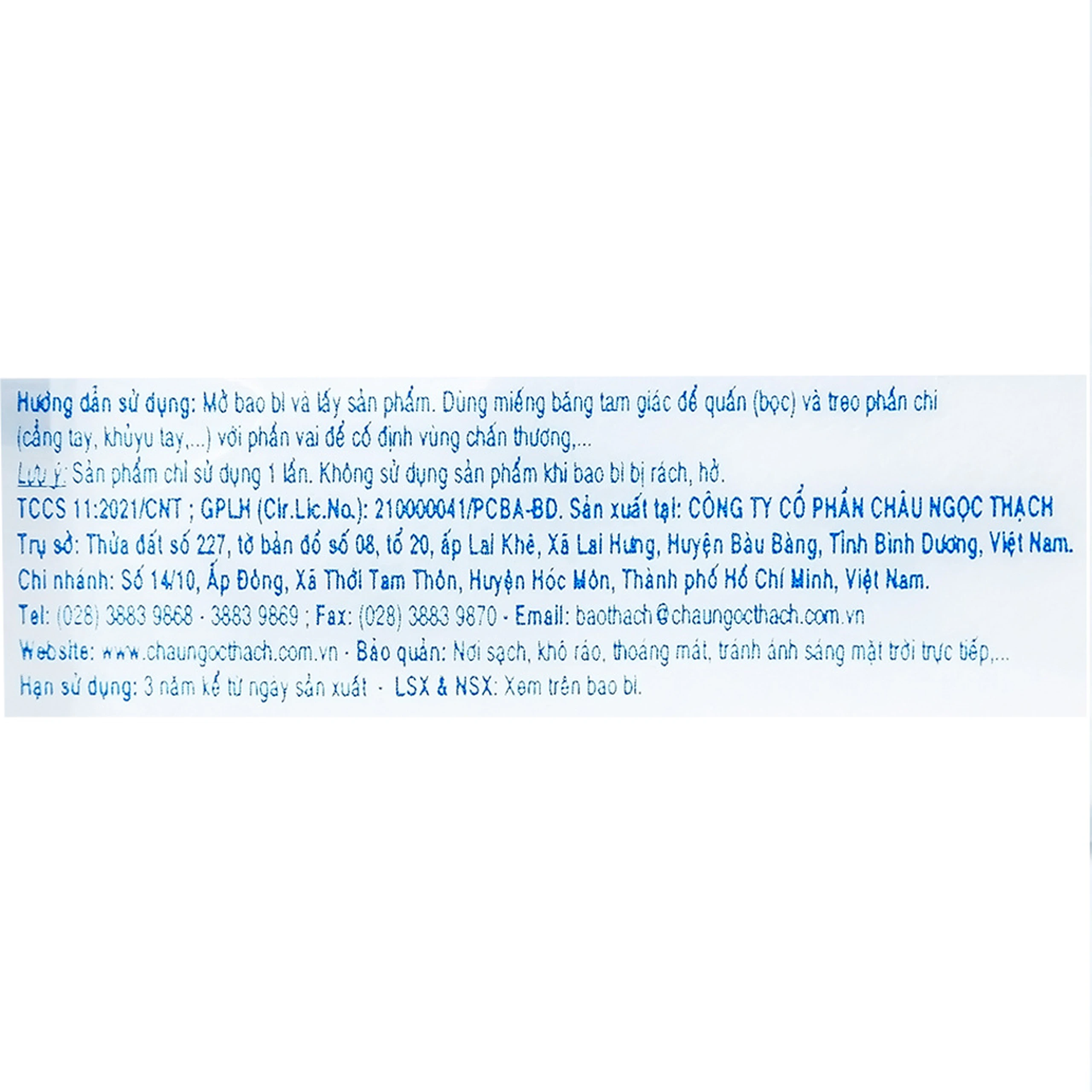 Băng tam giác Bảo Thạch 80x80cm/2 cố định vùng chấn thương