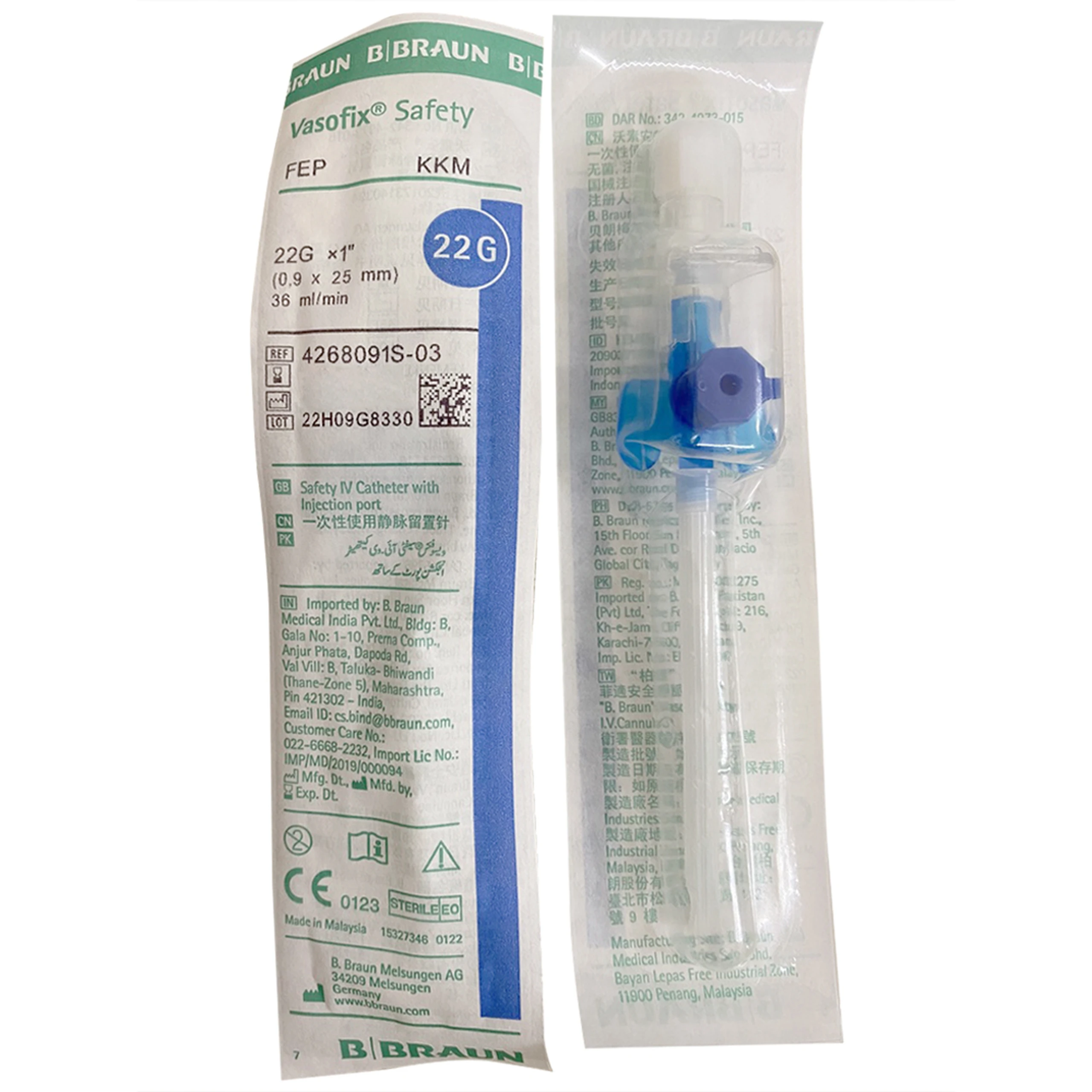 Kim luồn tĩnh mạch Braun 22G hỗ trợ truyền dịch, nước vào cơ thể